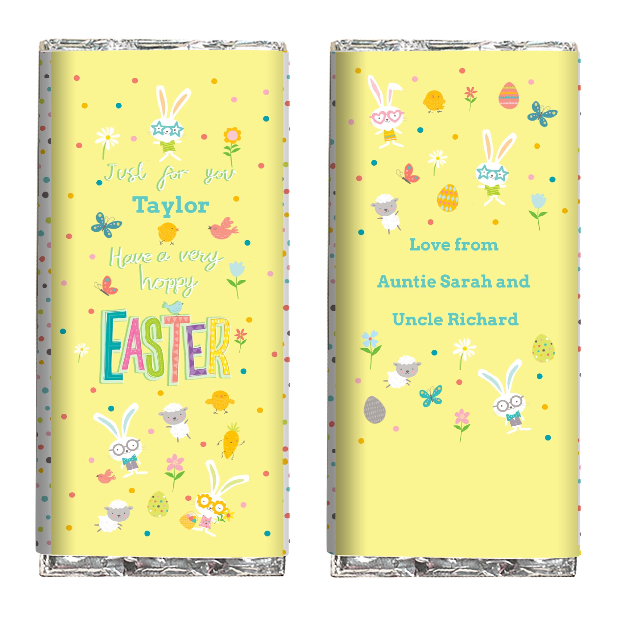 Personalised Chocolate Bar - Hoppy Easter 