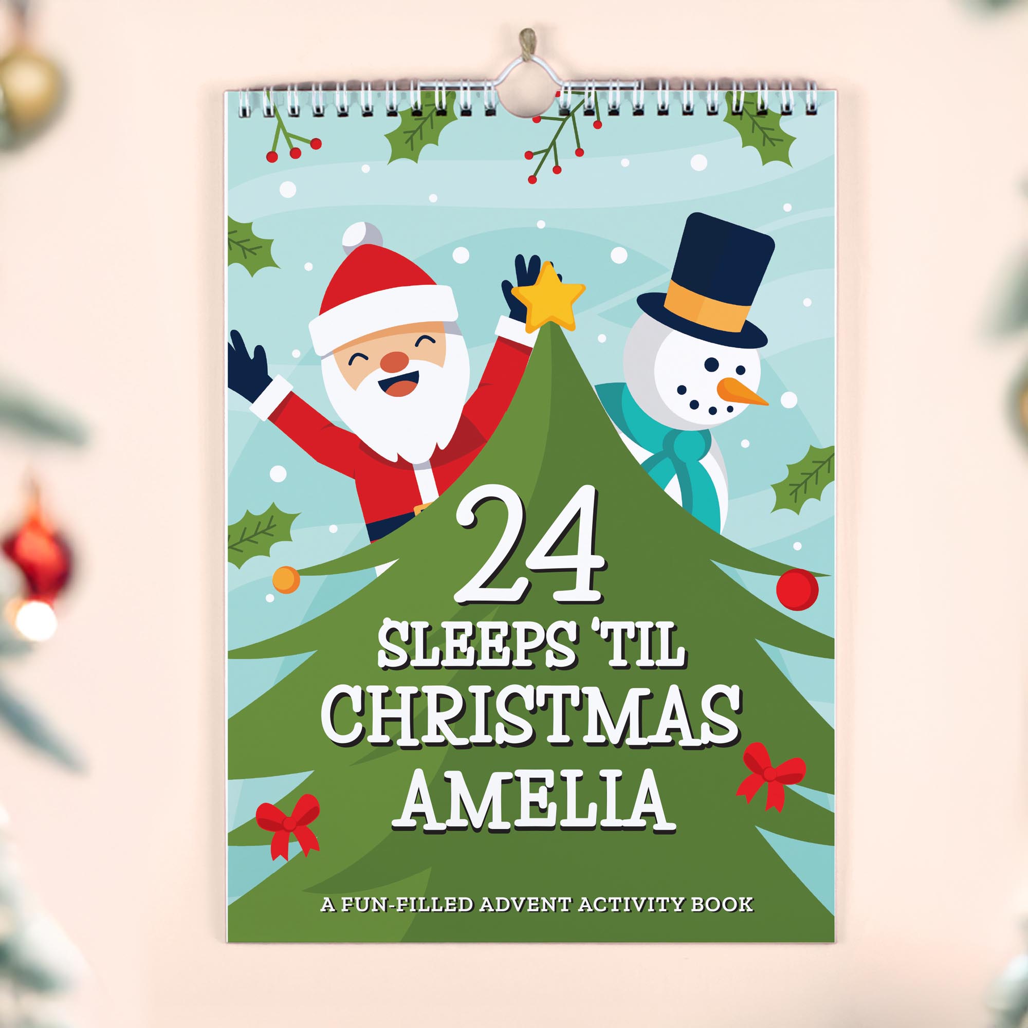 Personalised 24 Sleeps Christmas Activity Advent Calendar,  Personalised 24 Sleeps Christmas Activity Advent Calendar