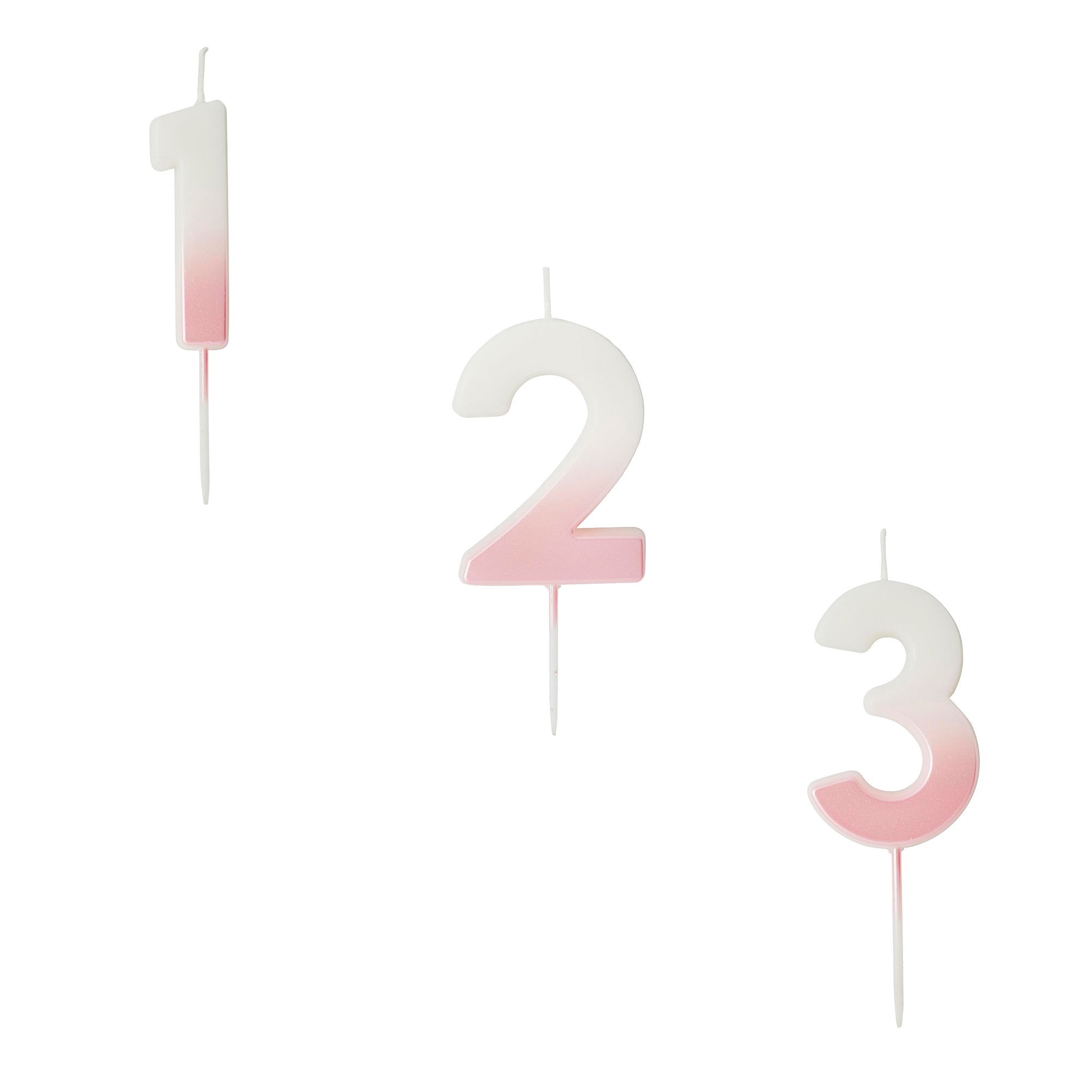 Pink Ombre Number Cake Candle (0-9)