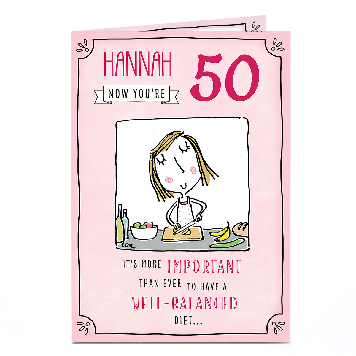 Personalised Birthday Card - Well Balanced Diet, Any Age
