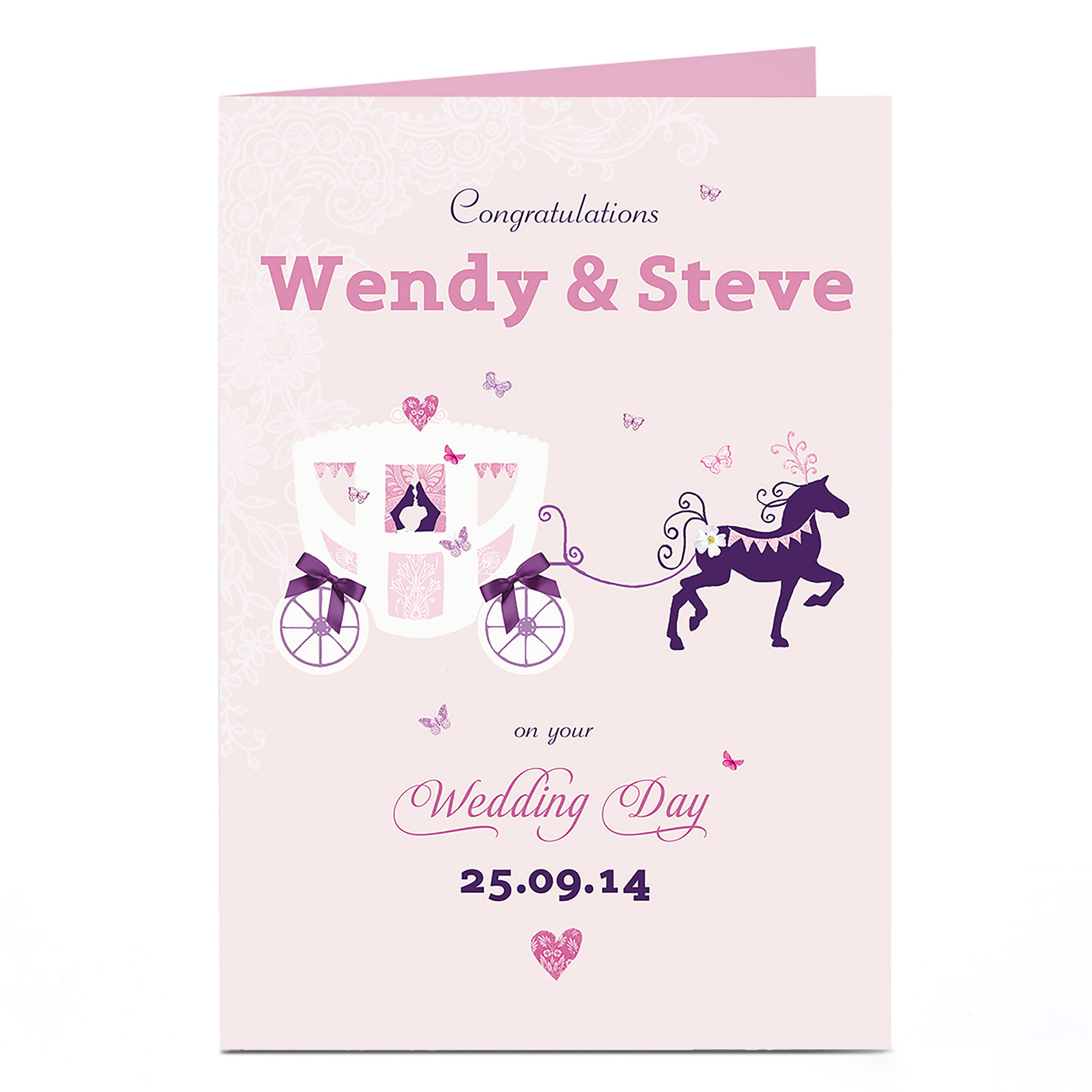 Personalised Wedding Card - Horse & Carriage