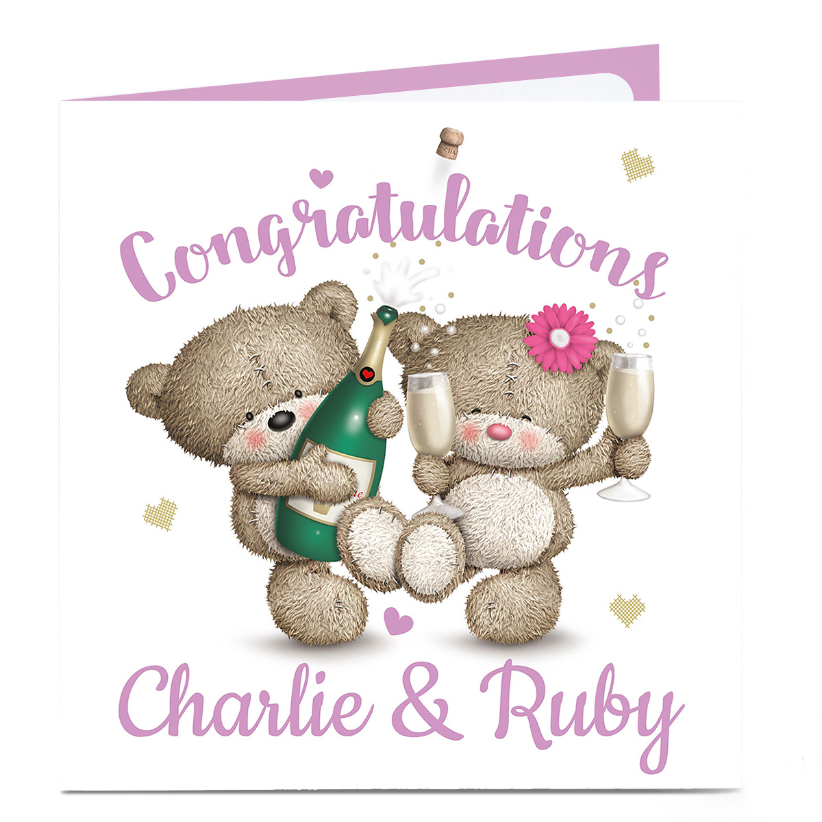 Personalised Congratulations Card - Hugs Bear Couple