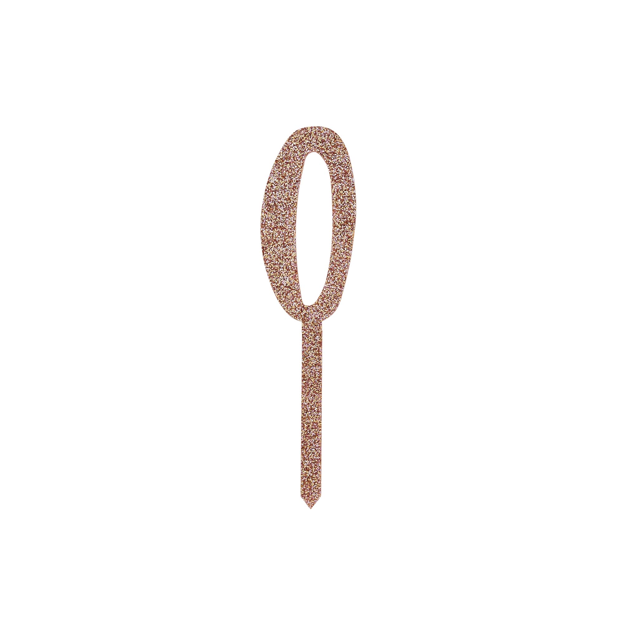 Metallic Rose Gold Number Glitter Acrylic Cake Topper (Numbers 0-9)
