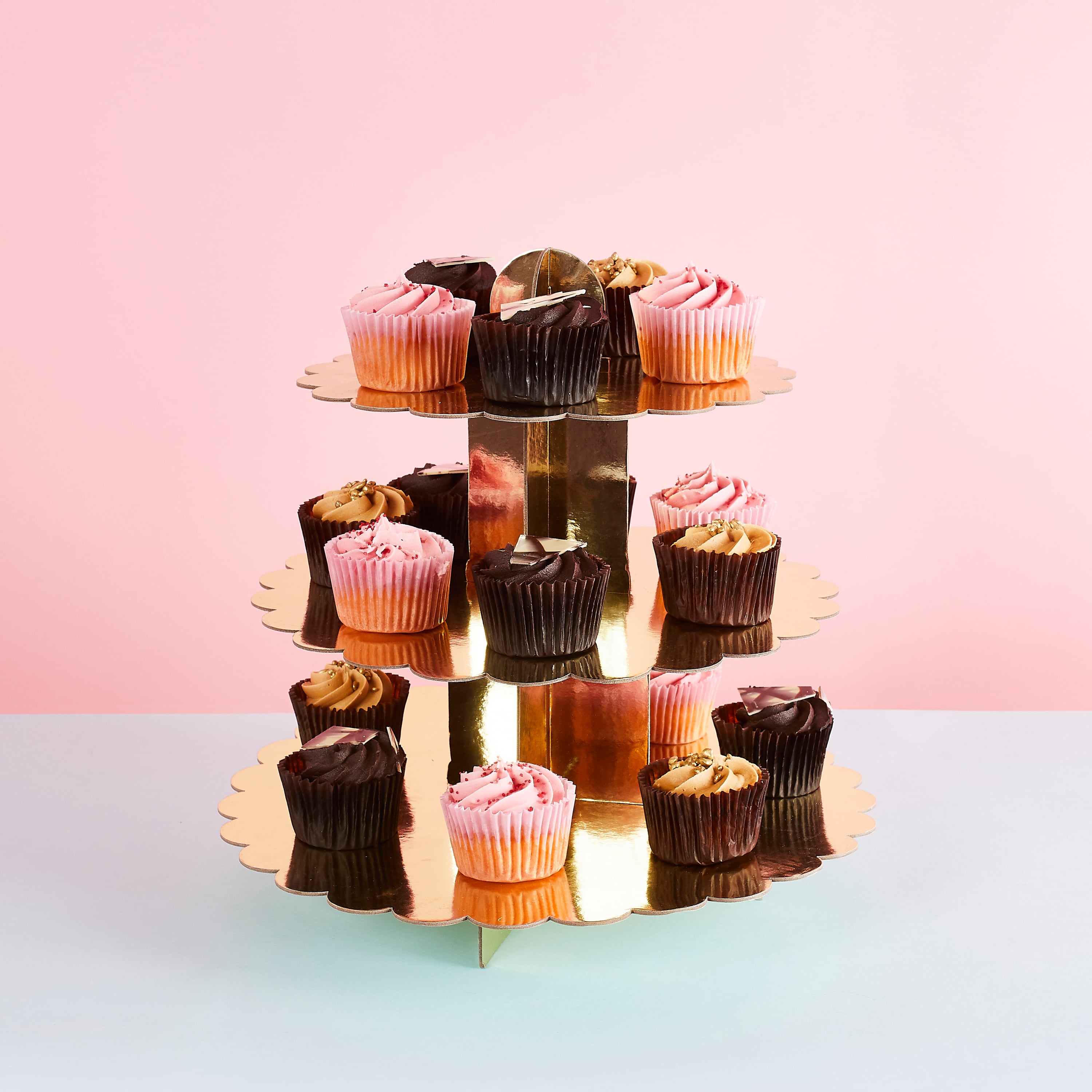 Metallic Gold 3 Tier Scallop Cake Stand 