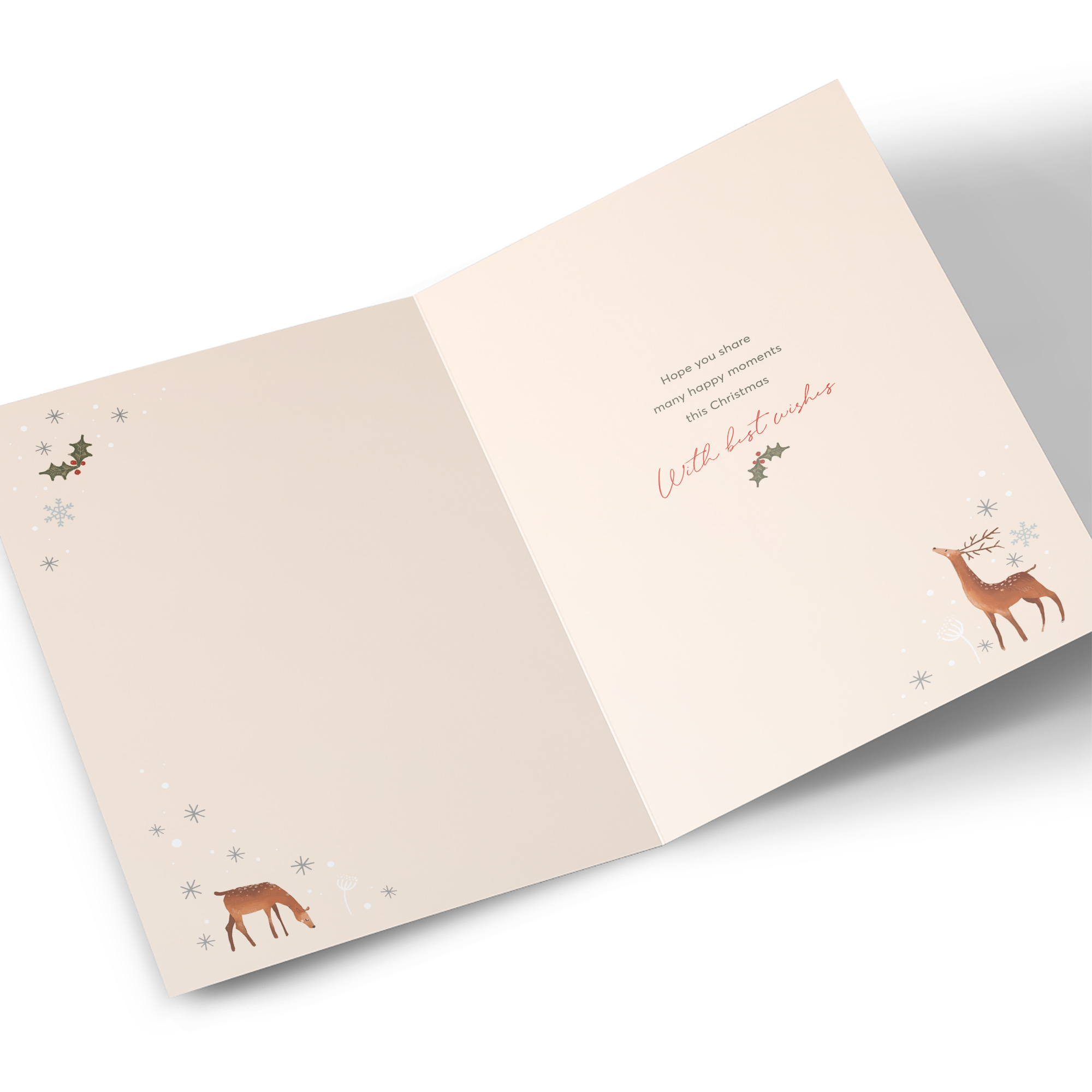 Christmas Card - Deer In Meadow, Nephew & Your Wife