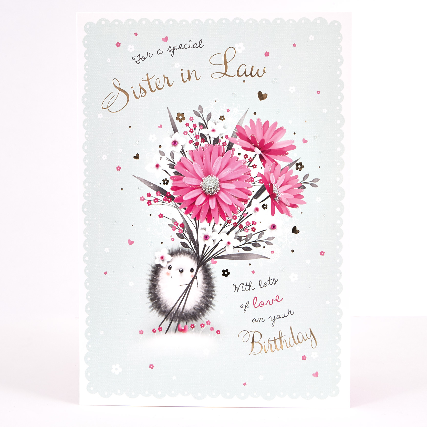 Signature Collection Birthday Card - Sister-In-Law Hedgehog