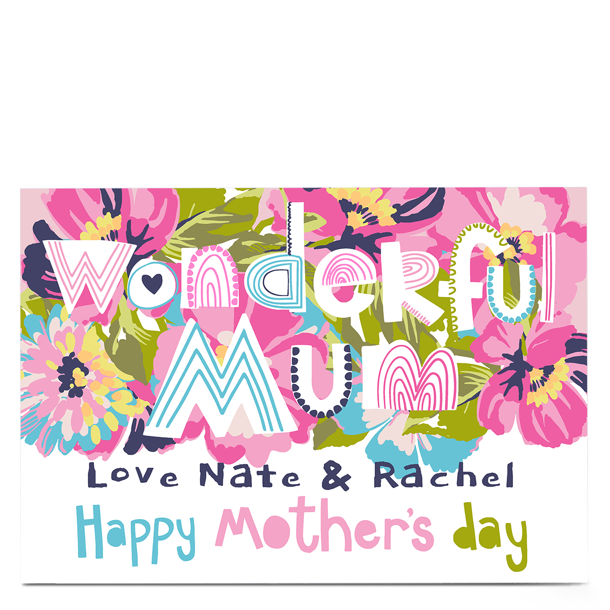 Personalised Bev Hopwood Mother's Day Card - Wonderful Mum