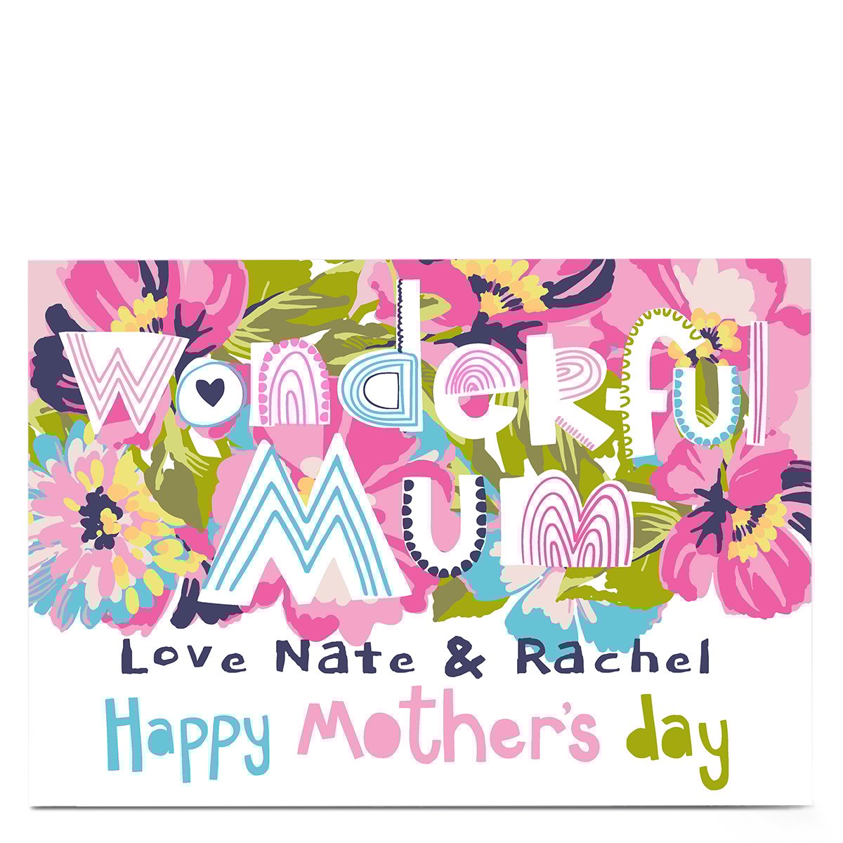 Personalised Bev Hopwood Mother's Day Card - Wonderful Mum