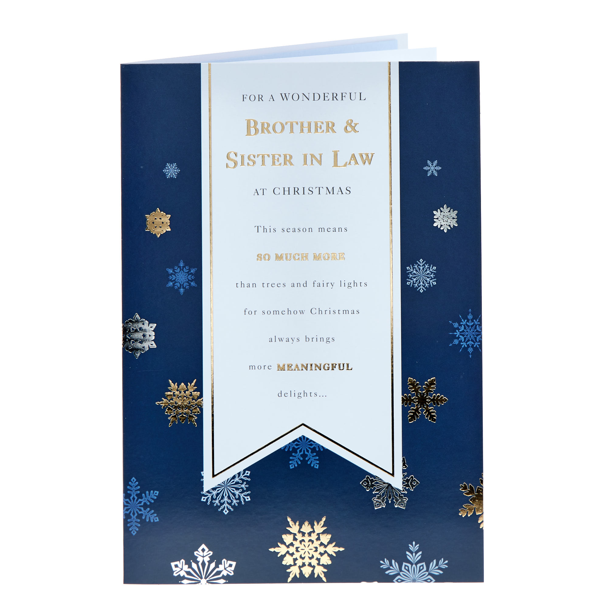 Brother & Sister In Law Navy Verse Christmas Card