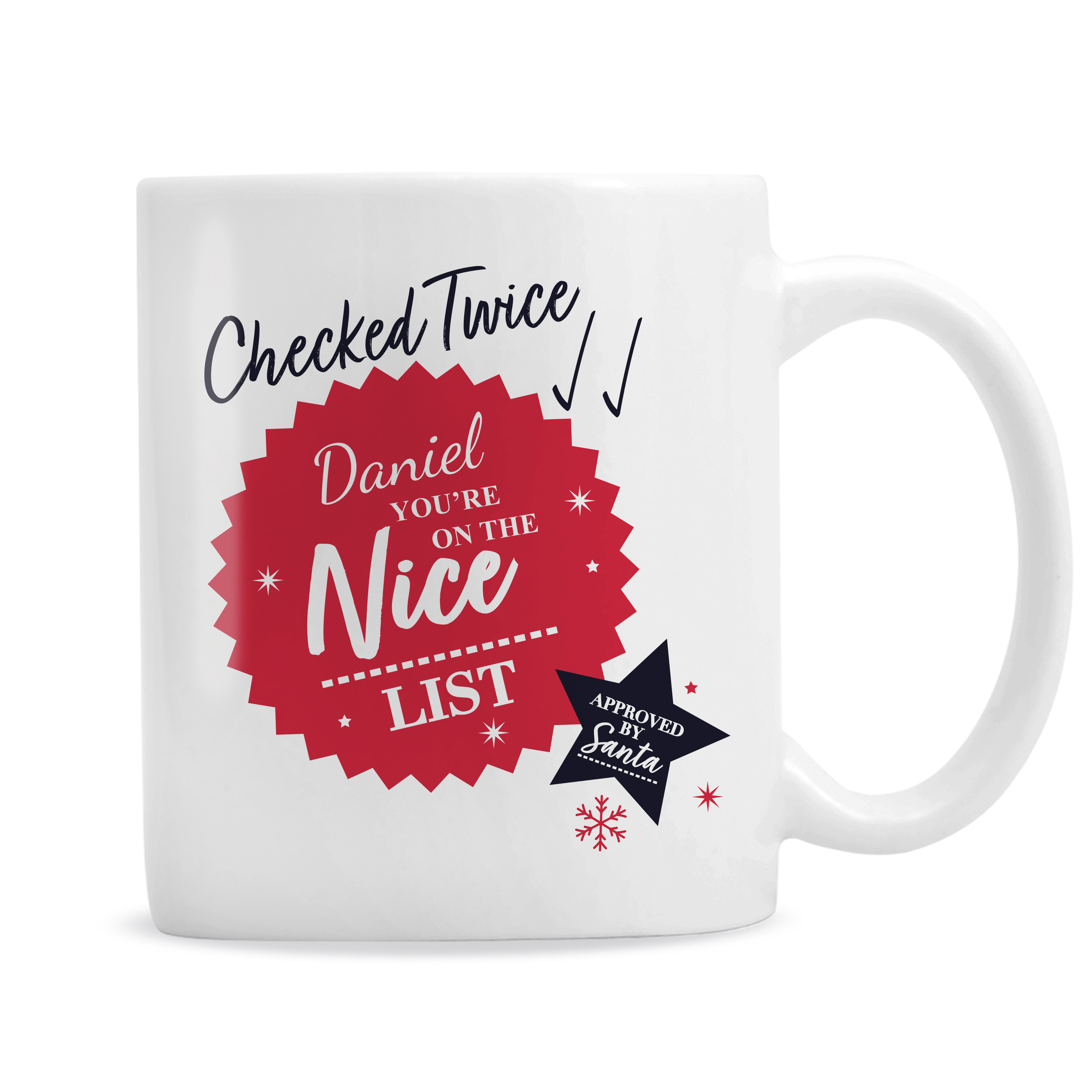 Personalised Nice List Christmas Mug