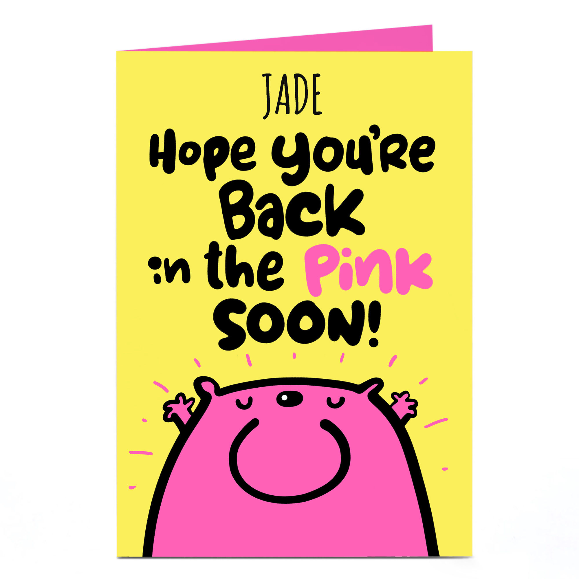 Personalised Fruitloops Get Well Card - Back In The Pink