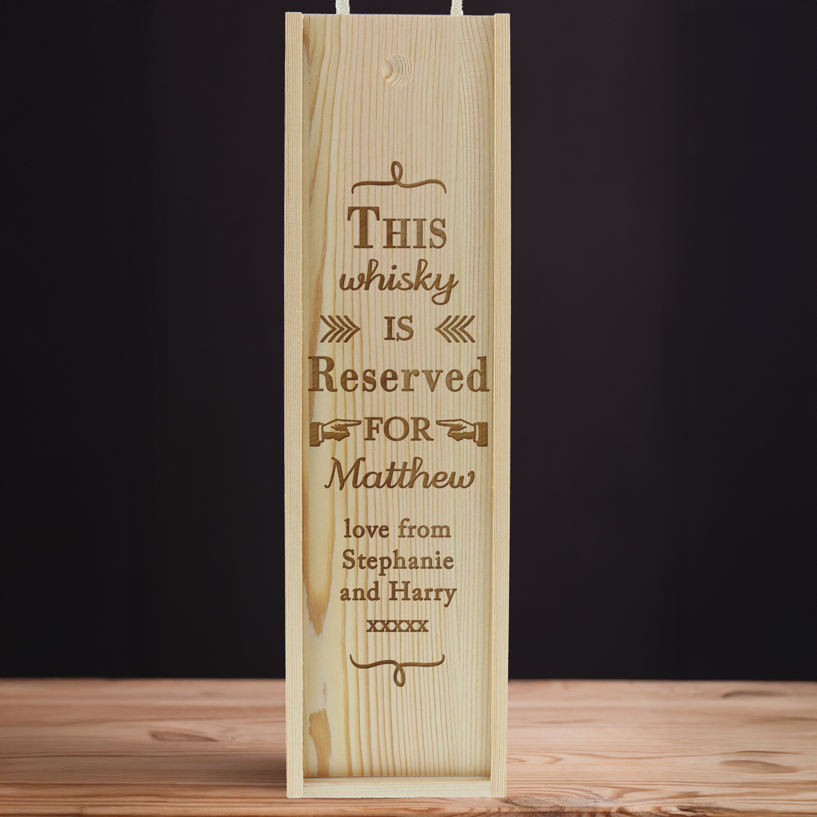 Personalised Reserved For Wooden Wine Bottle Box