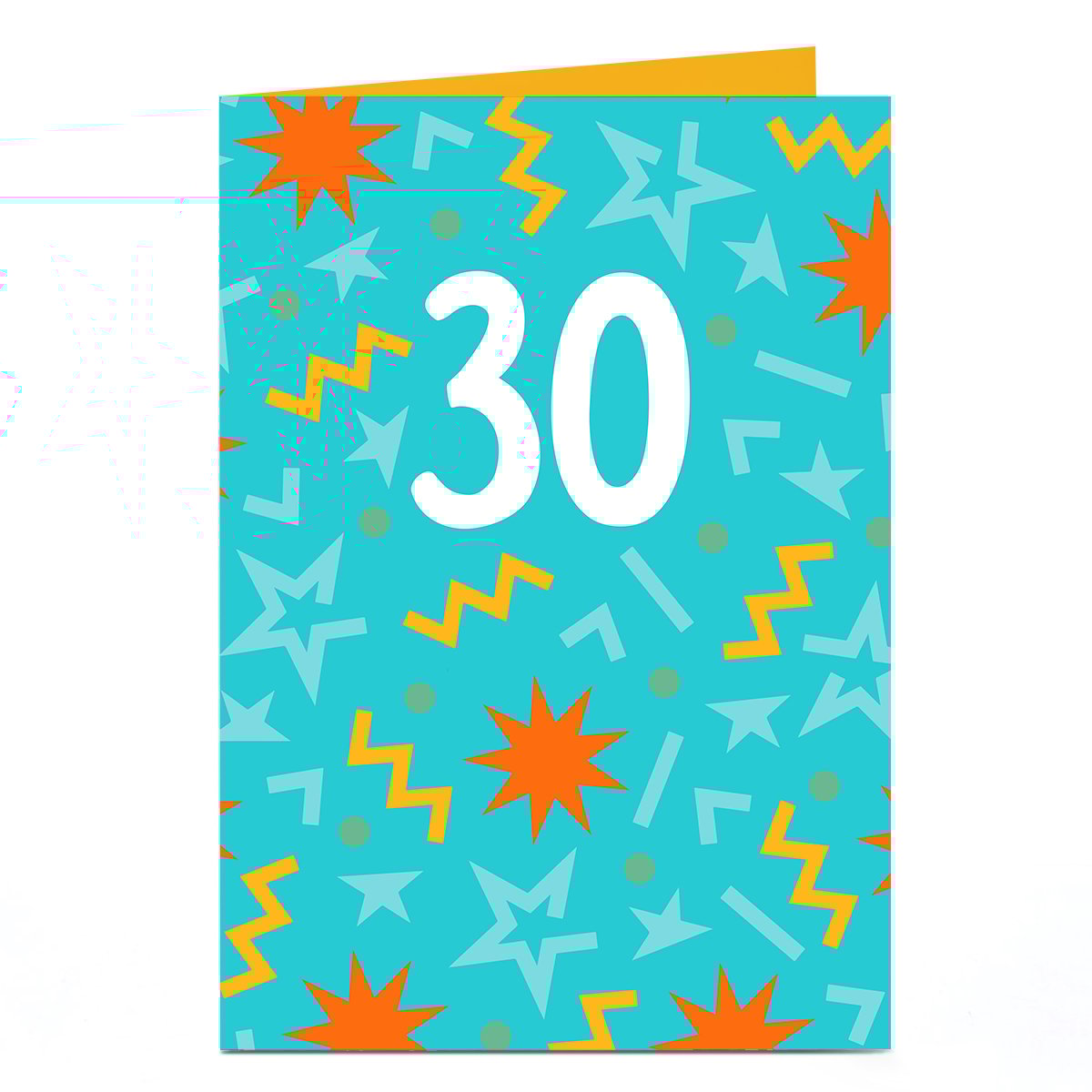 30th Birthday Card - Jazzy Blue Explosion