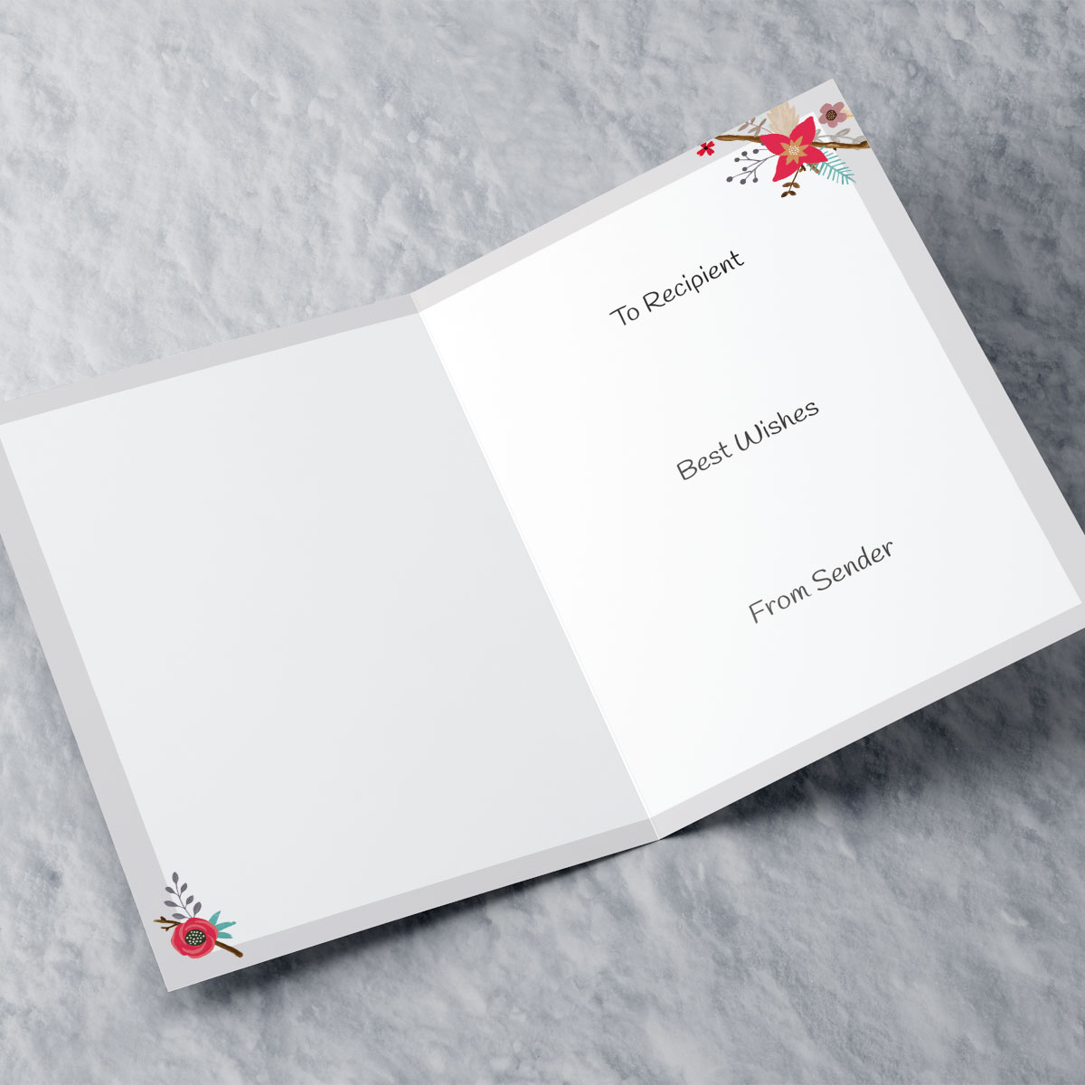 Personalised Christmas Card - Woodland Wreath