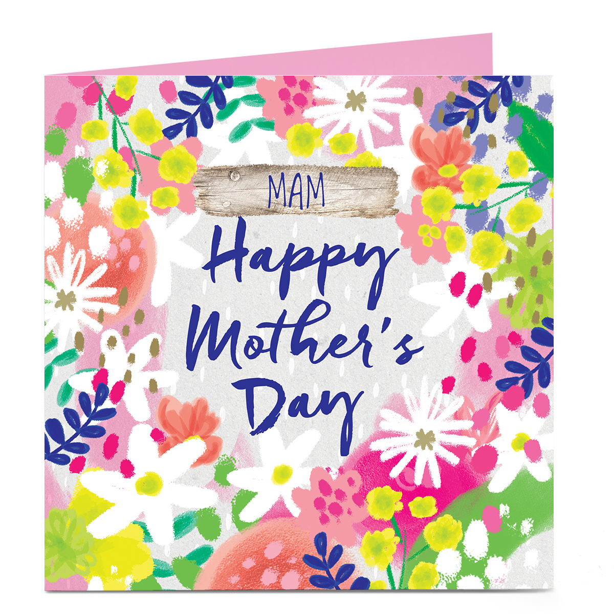 Personalised Mother's Day Card - Colourful Flowers, Mam