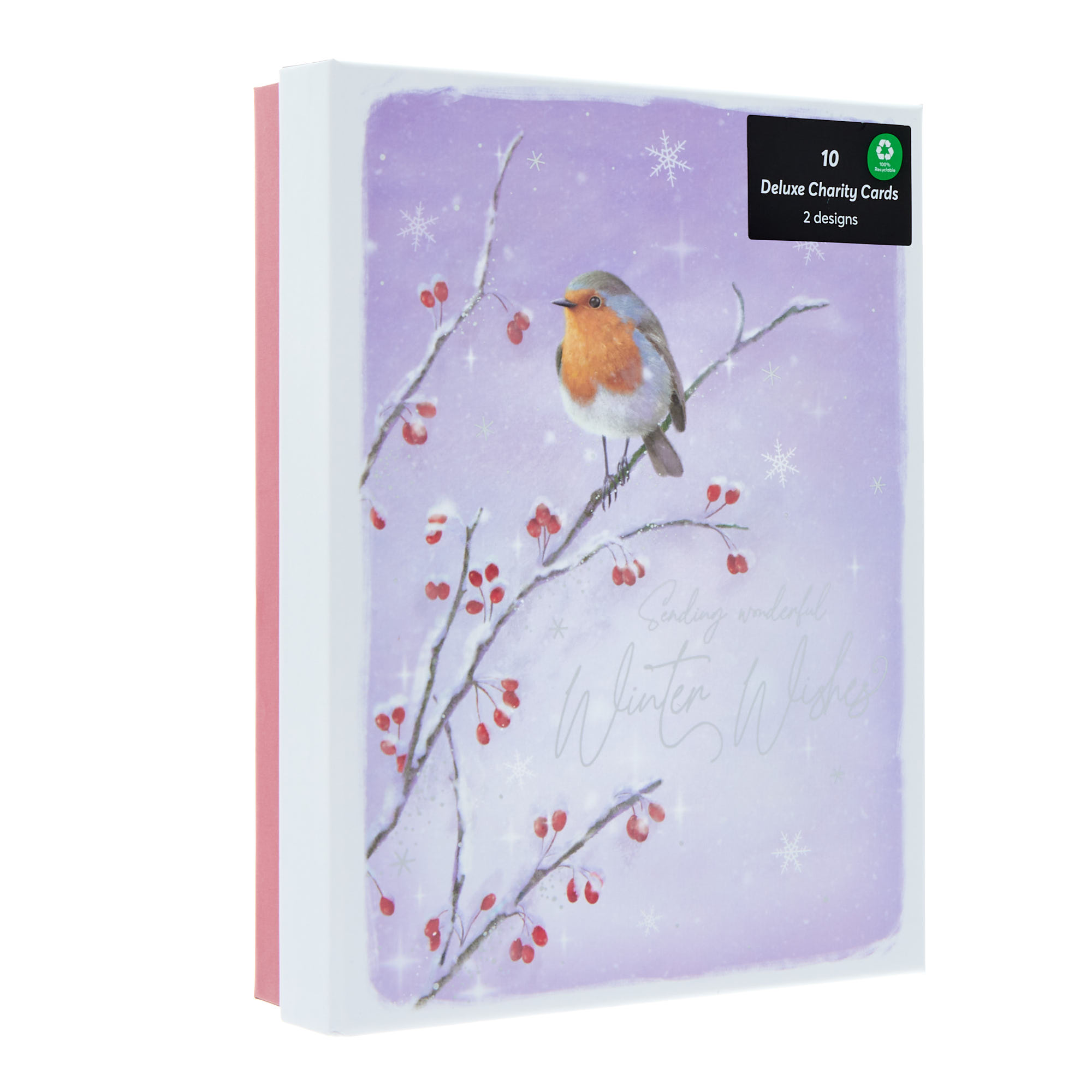 10 Deluxe Boxed Charity Christmas Cards - Robin & Stag (2 Designs)
