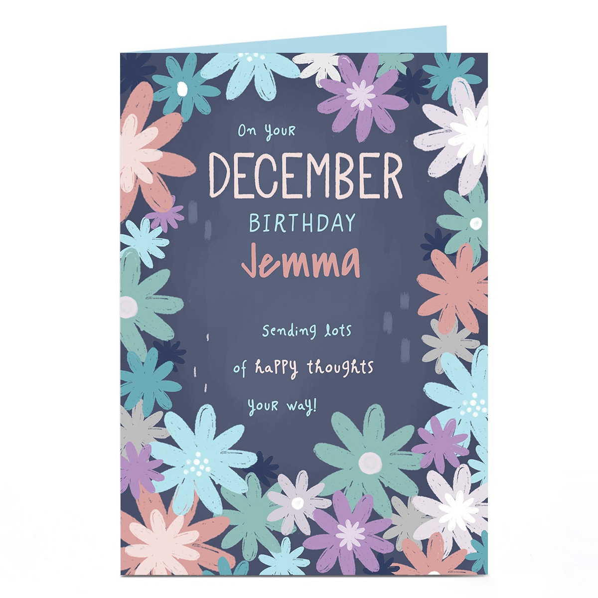 Personalised Birthday Card - December Happy Thoughts