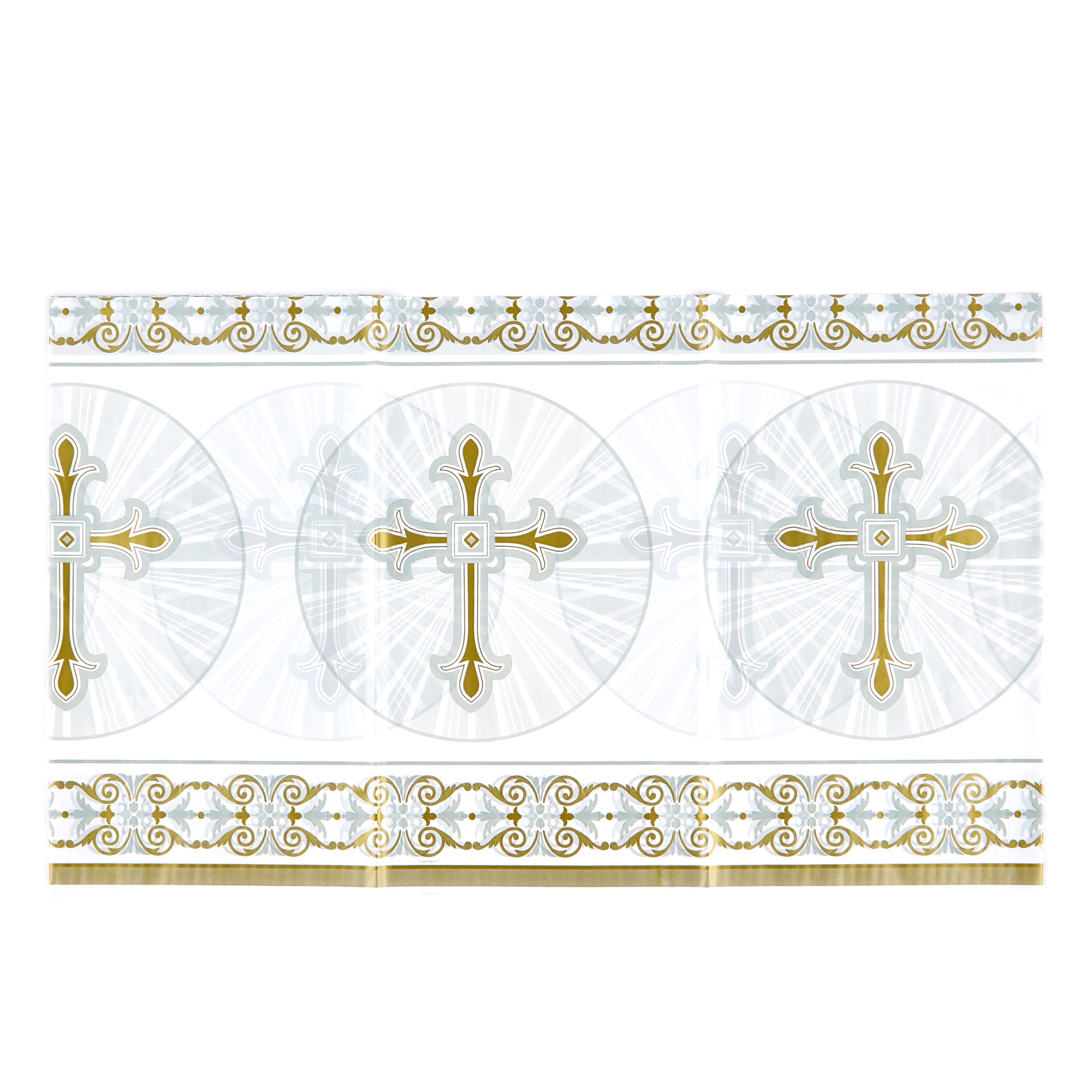 Gold & Silver Cross Party Tableware & Decorations Bundle - 16 Guests