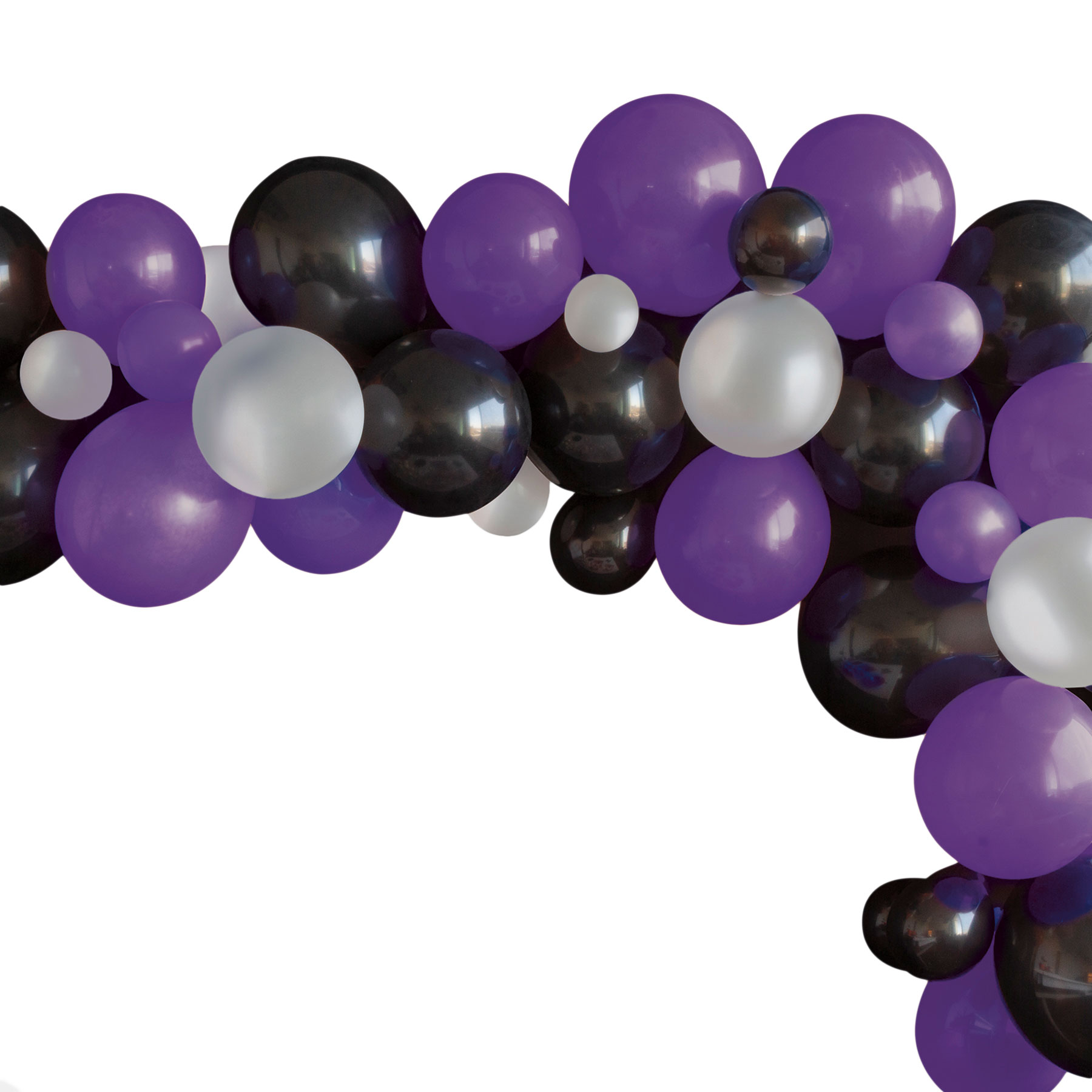 Black, Purple & Silver Balloon Arch Kit - 40 Pieces 