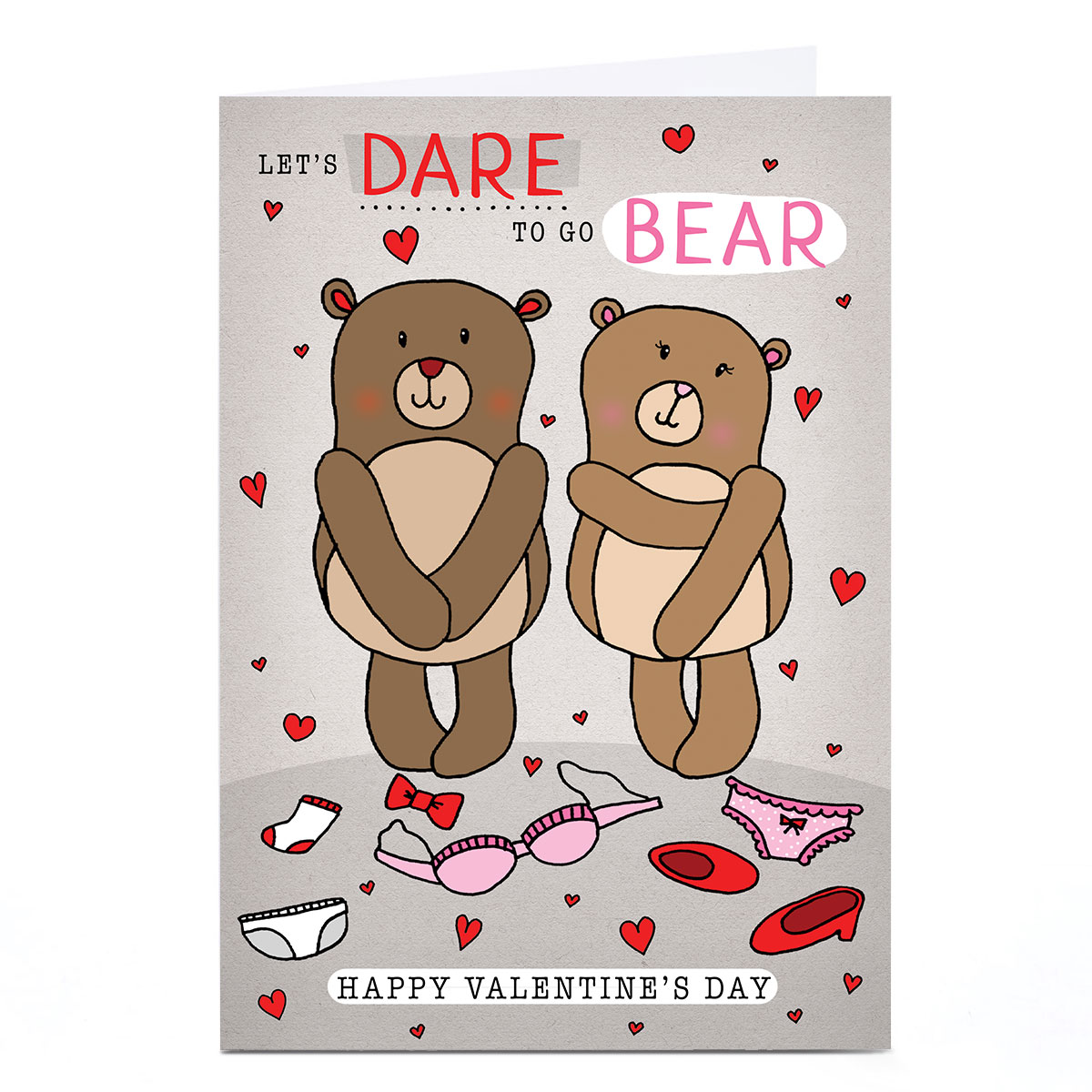 Personalised Valentine's Day Card - Dare to Go Bear