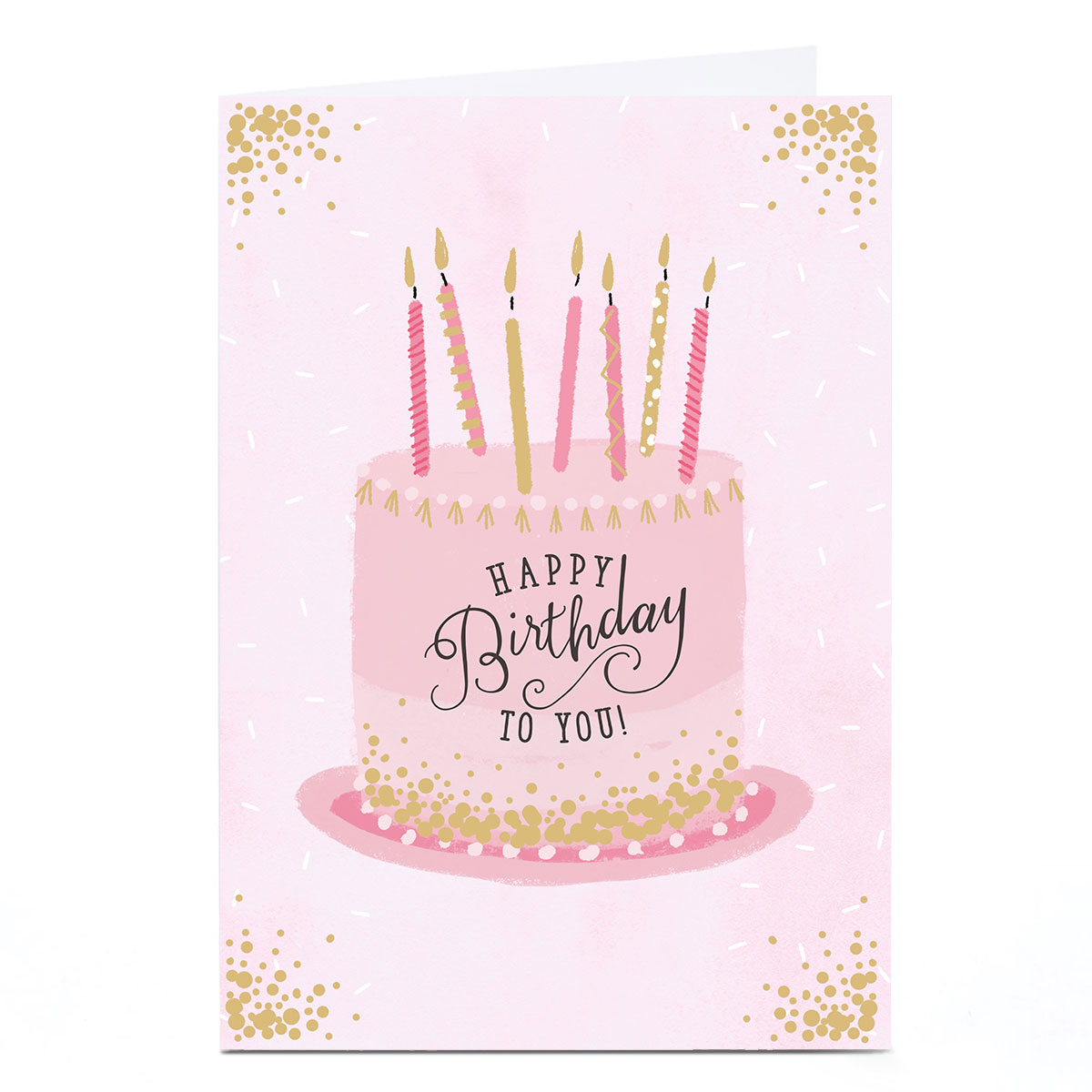 Birthday Card - Pink Happy Birthday Cake