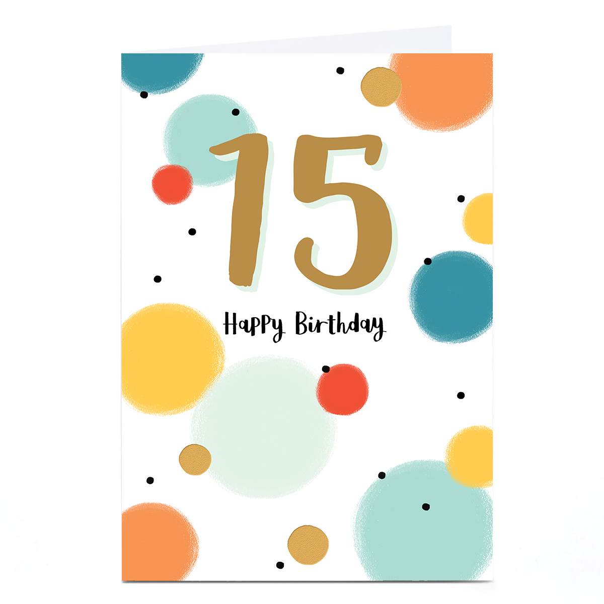 15th Birthday Card - 15 Bright Dots