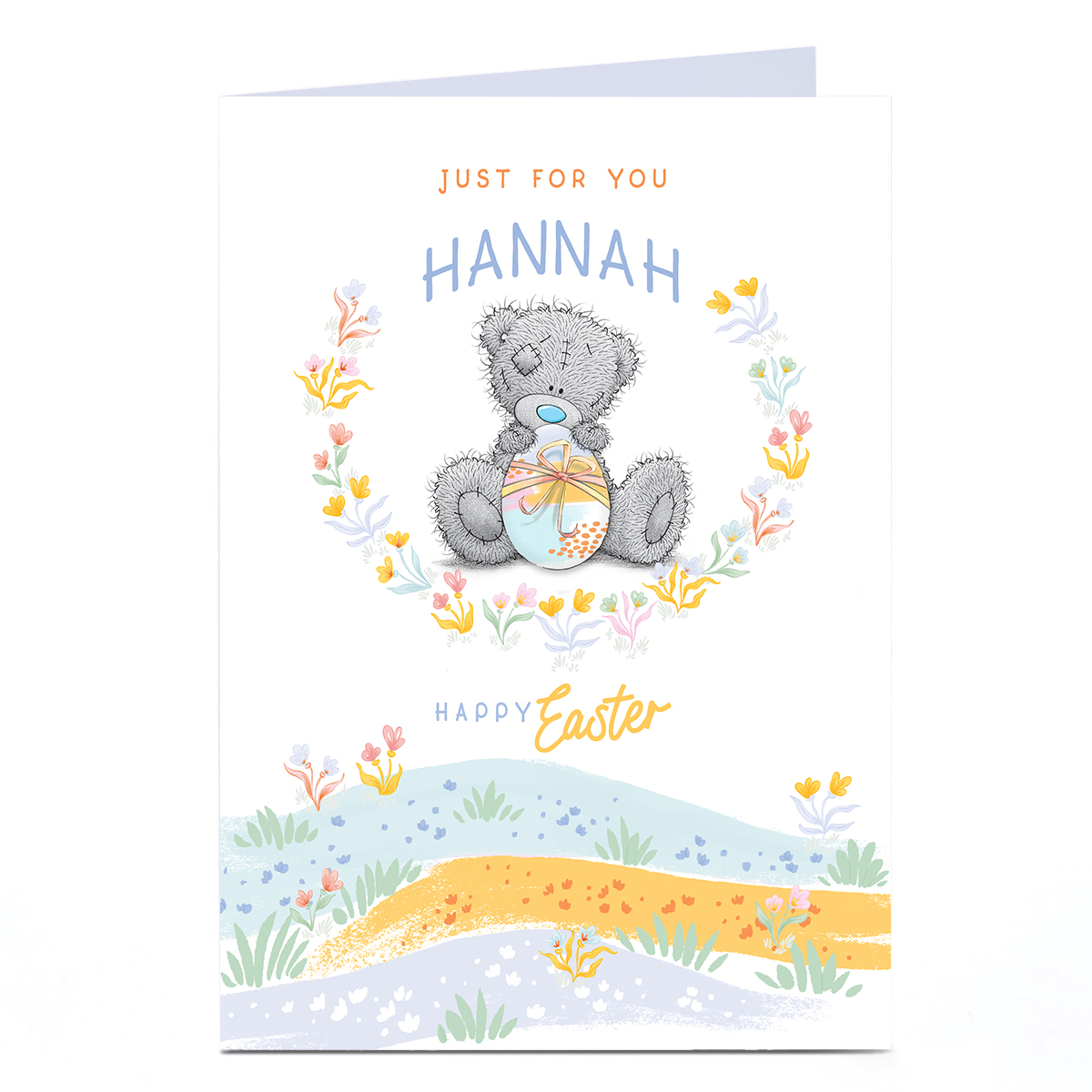 Personalised Tatty Teddy Easter Card - Easter Meadow, Just For You