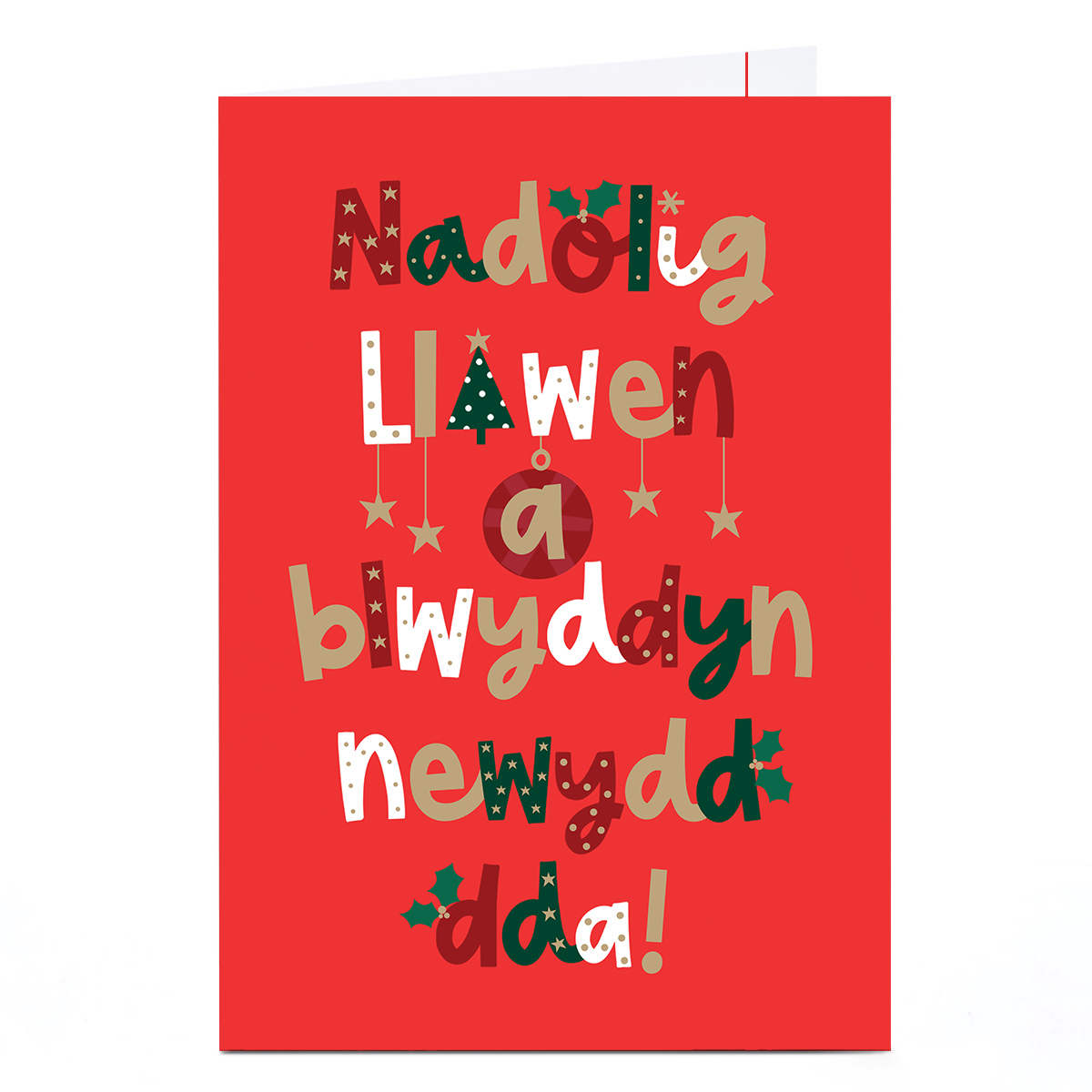 Welsh Christmas Card - Bright Letters