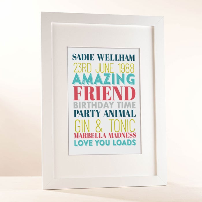 Personalised Birthday Time Portrait Print