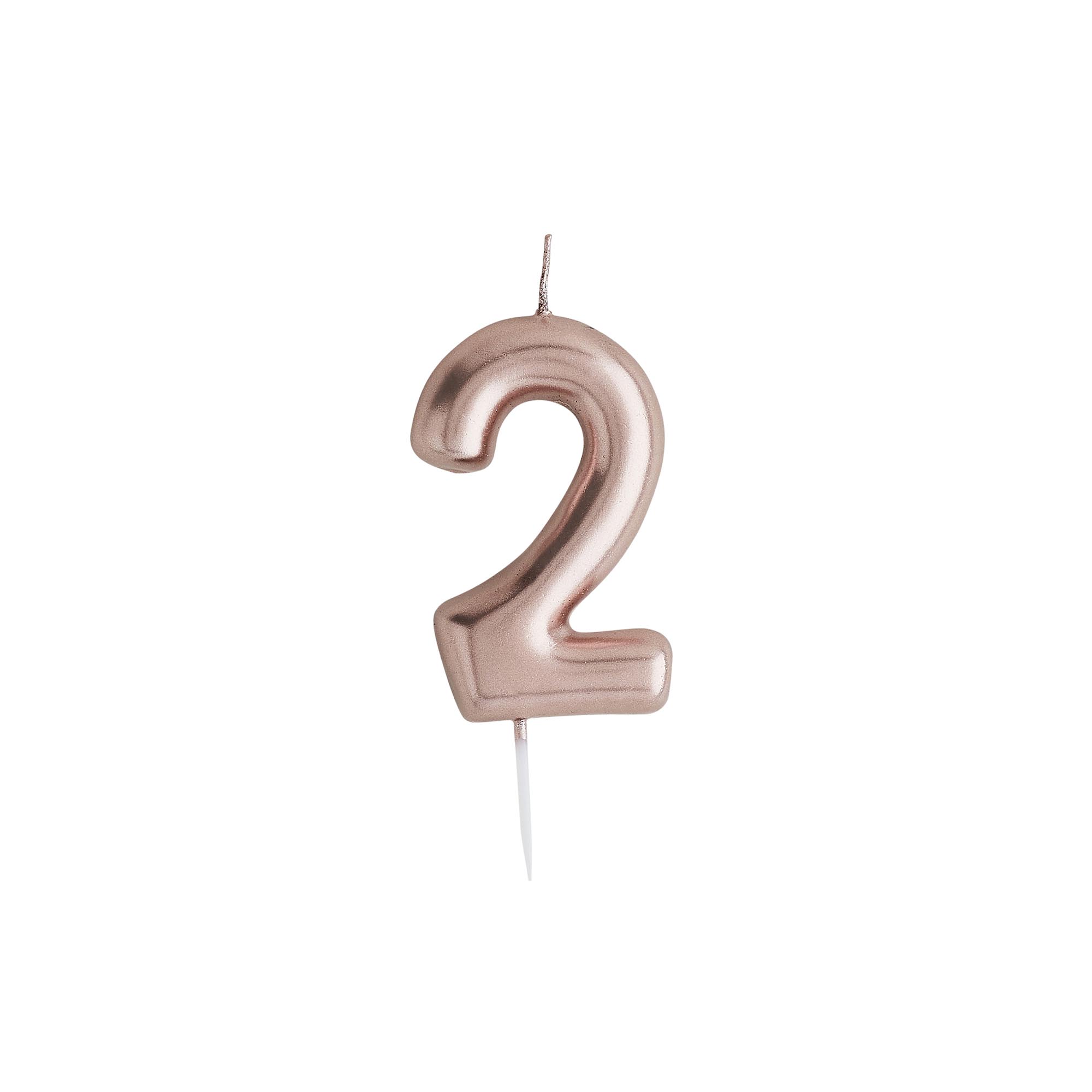 Rose Gold Number Cake Candle (0-9)