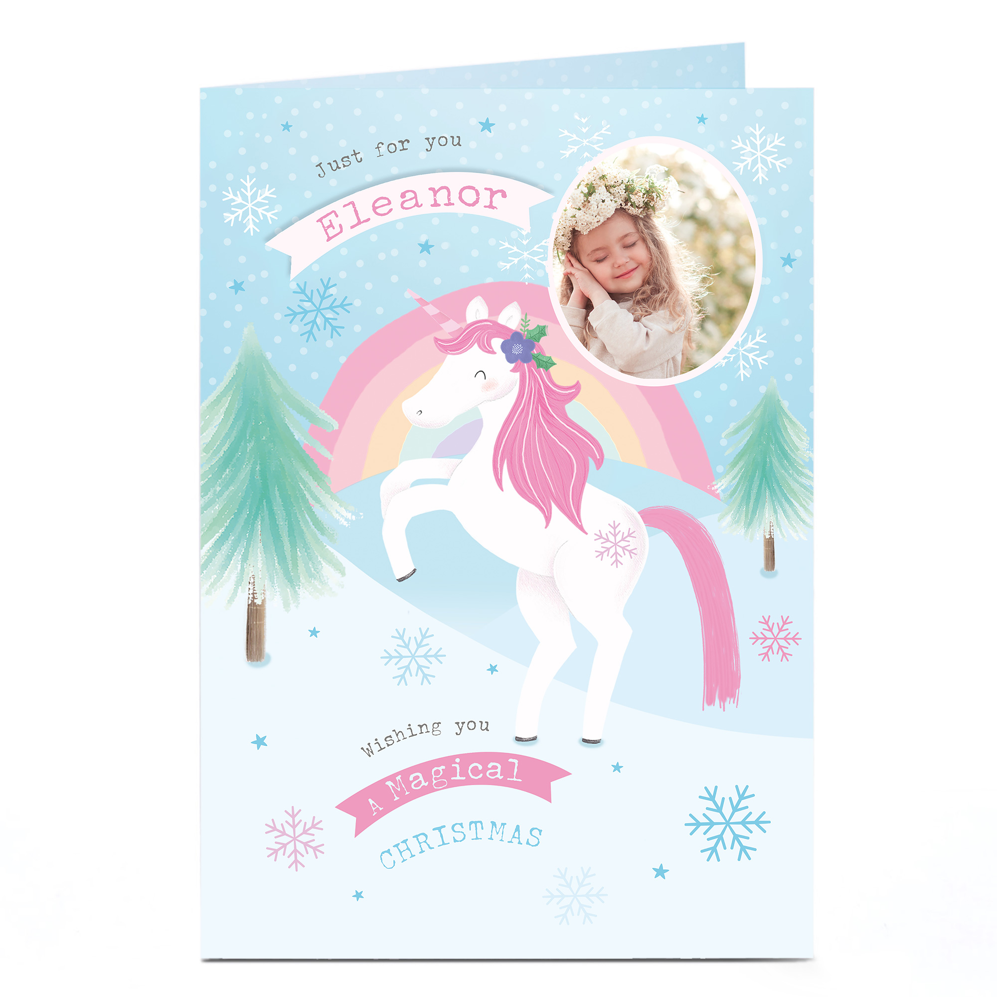Personalised Photo Christmas Card - Unicorn Magic