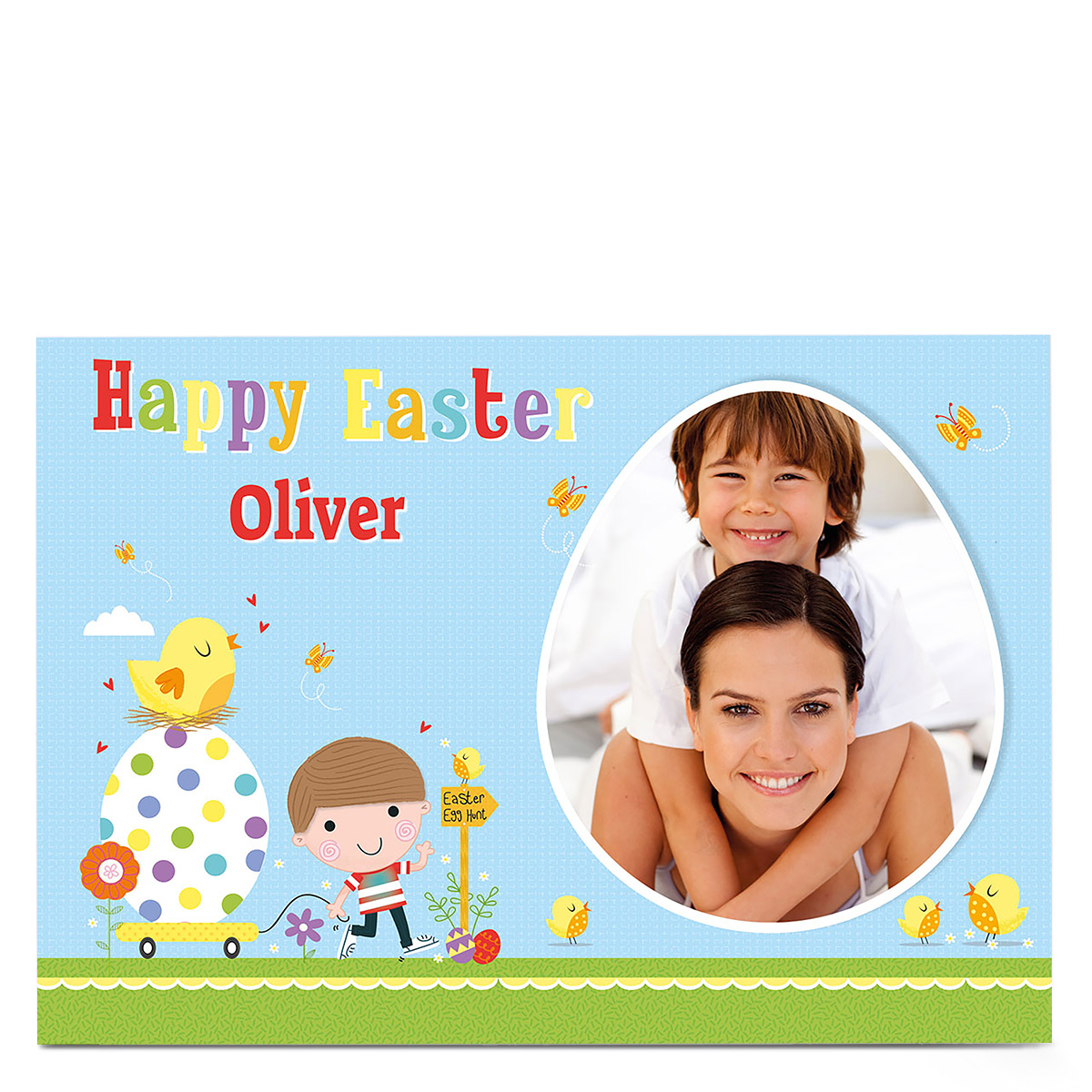 Photo Upload Easter Card - Boy With Egg