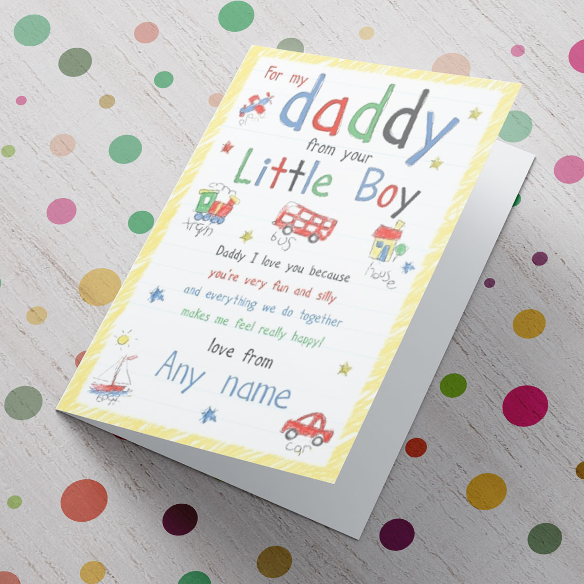 Personalised Card - From Your Little Boy