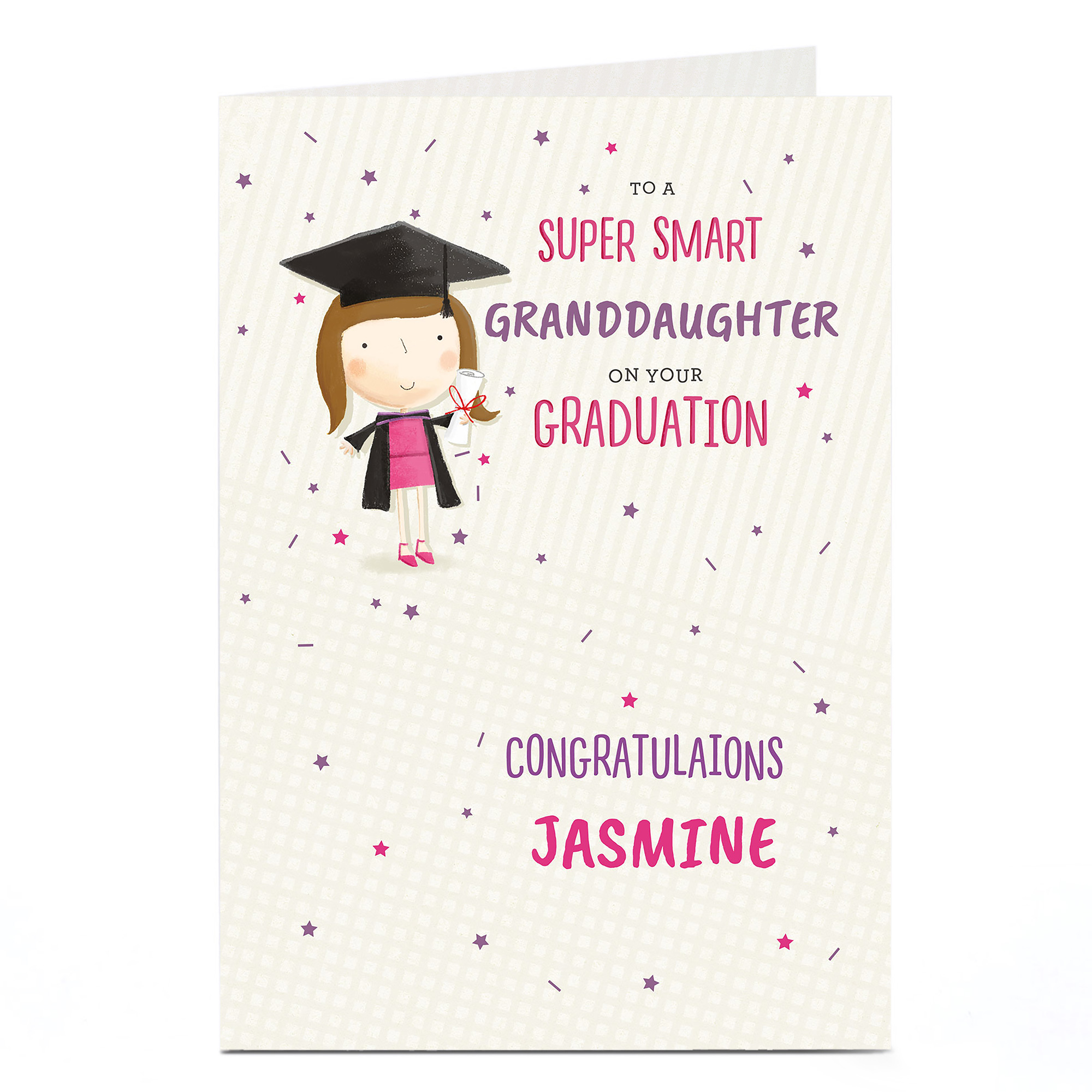 Personalised Graduation Card - Super Smart Girl