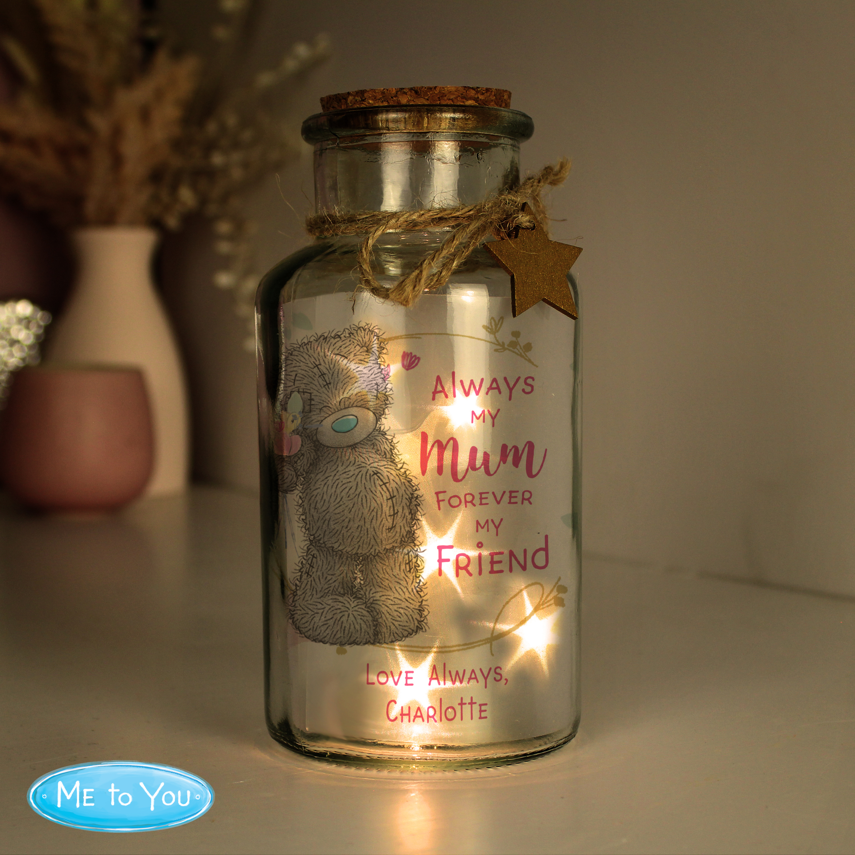 Personalised Me To You Forever My Friend LED Glass Jar