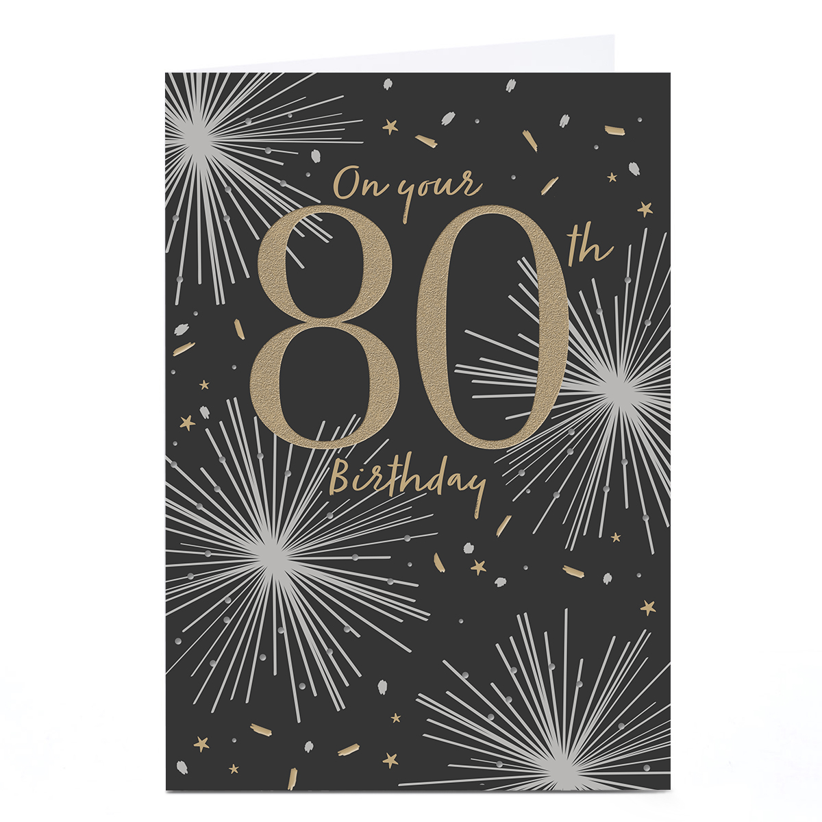 80th Birthday Card - On Your 80th Fireworks