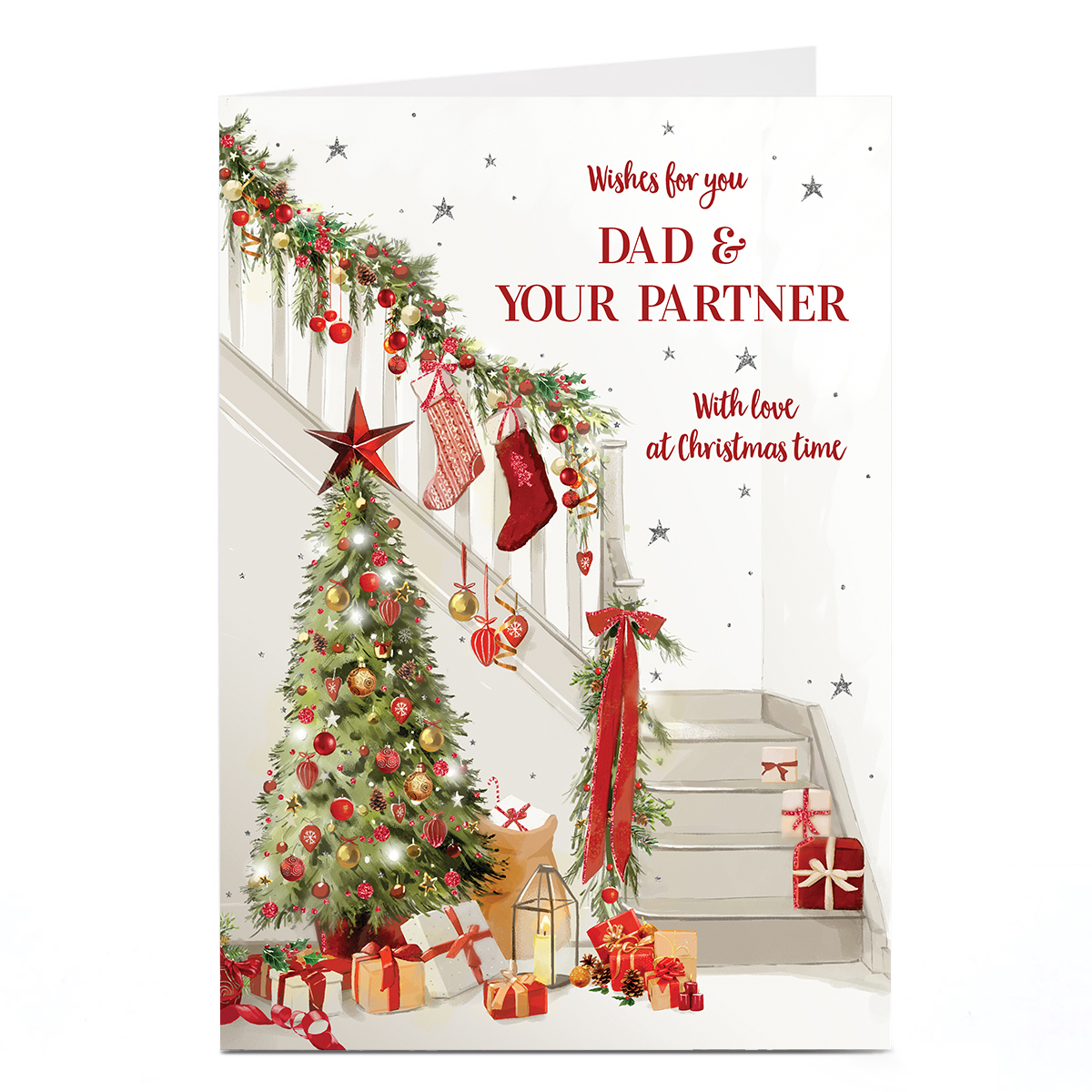 Personalised Christmas Card - Staircase with Tree
