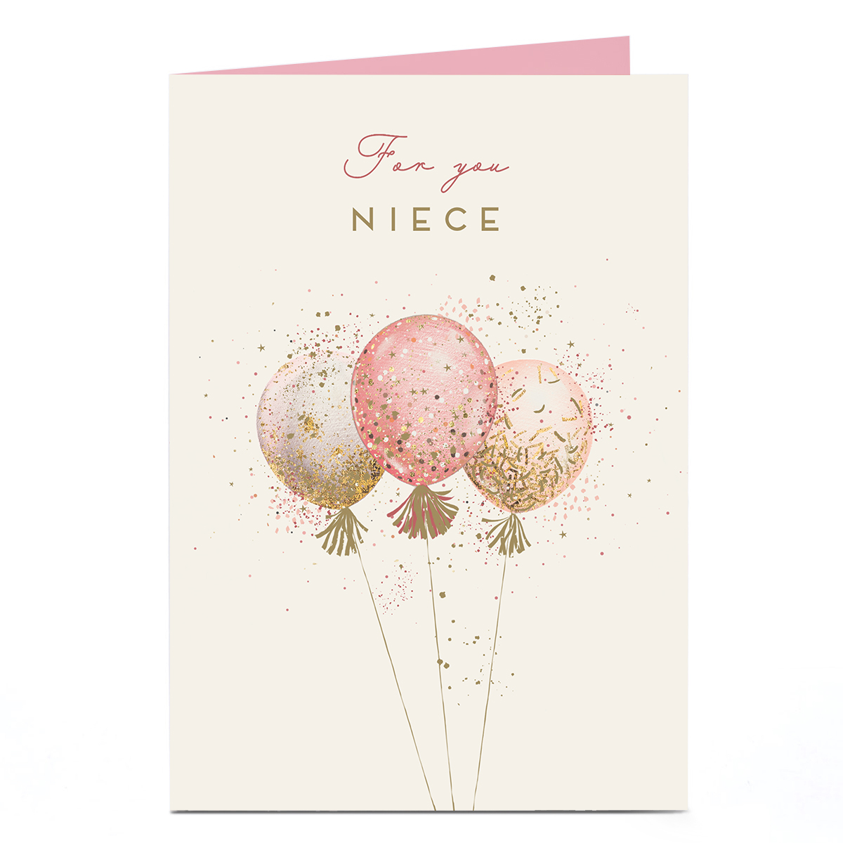 Birthday Card - Confetti and Sparkle Balloons, Niece