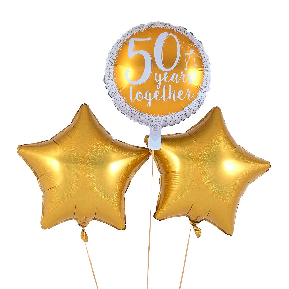 50 Years Together' Golden Wedding Balloon Bouquet - DELIVERED INFLATED!