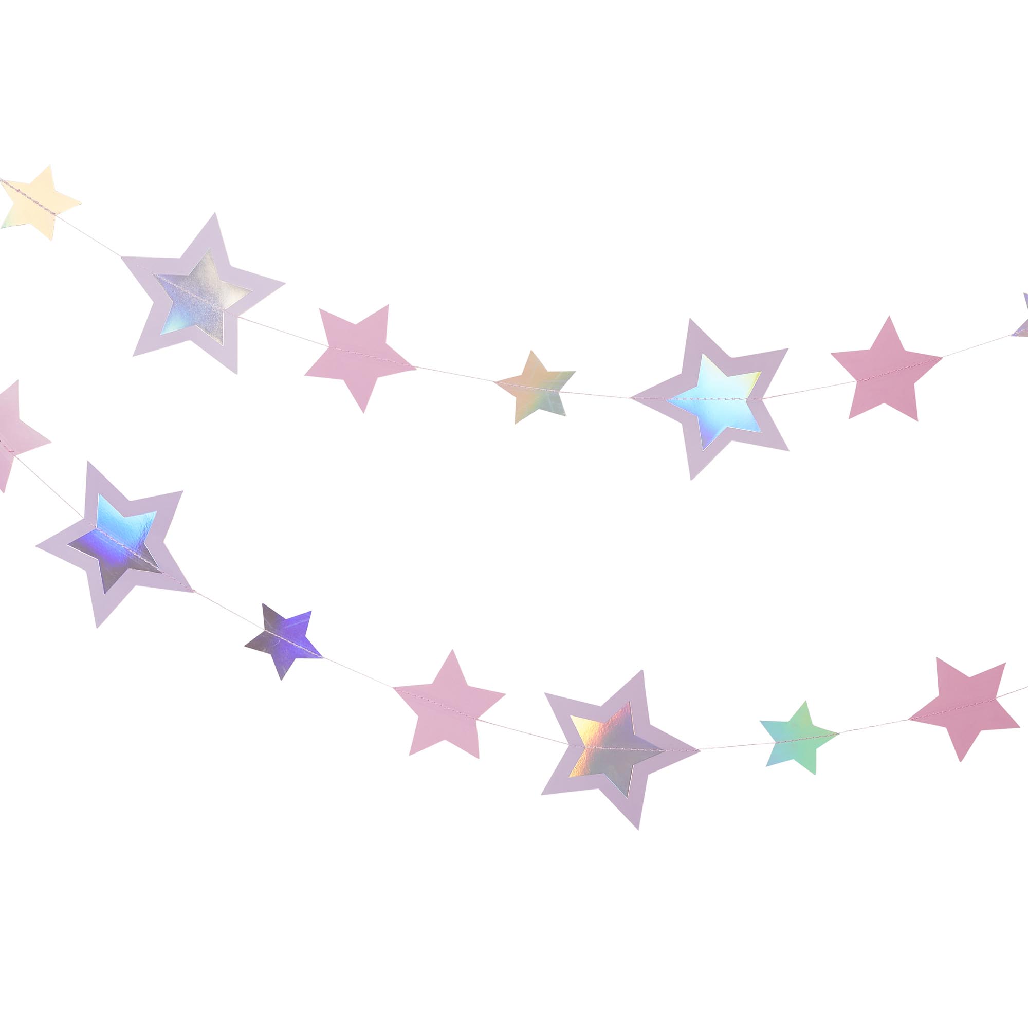 Pink & Purple Trailing Stars Hanging Decoration 5m