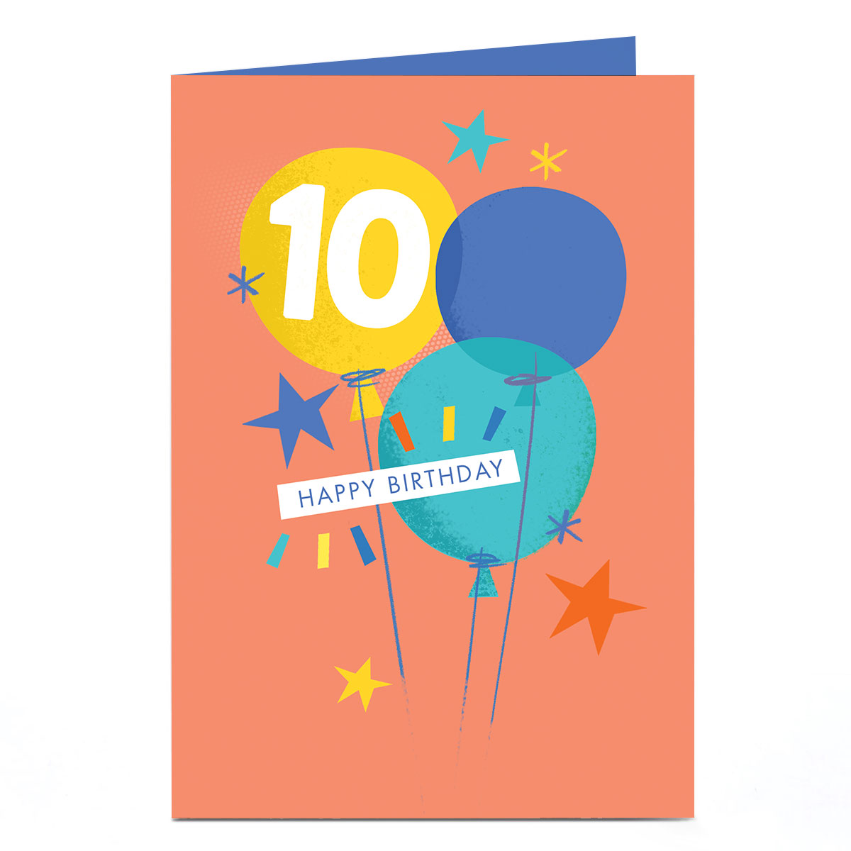 10th Birthday Card - Enjoy Celebrating Balloons
