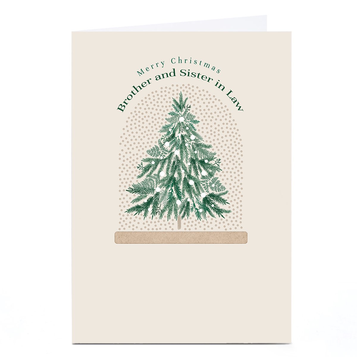 Personalised Christmas Card - Tree Snowglobe, Brother & Sister In Law
