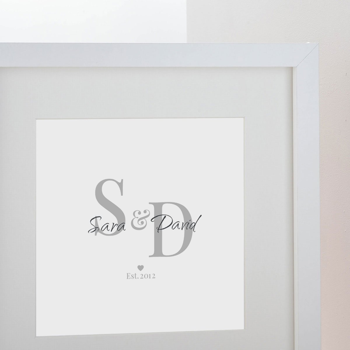 Personalised Square Framed Print - Initials and Names