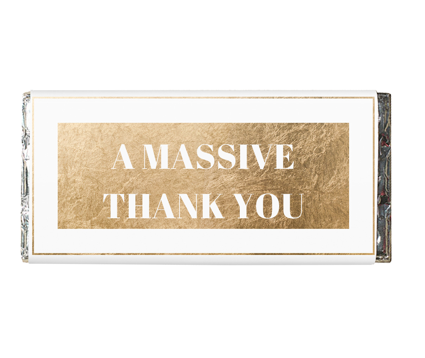 Personalised Chocolate Bar - Gold & White Any Message