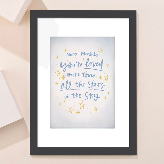Personalised Loved More Than All The Stars In The Sky Framed Print