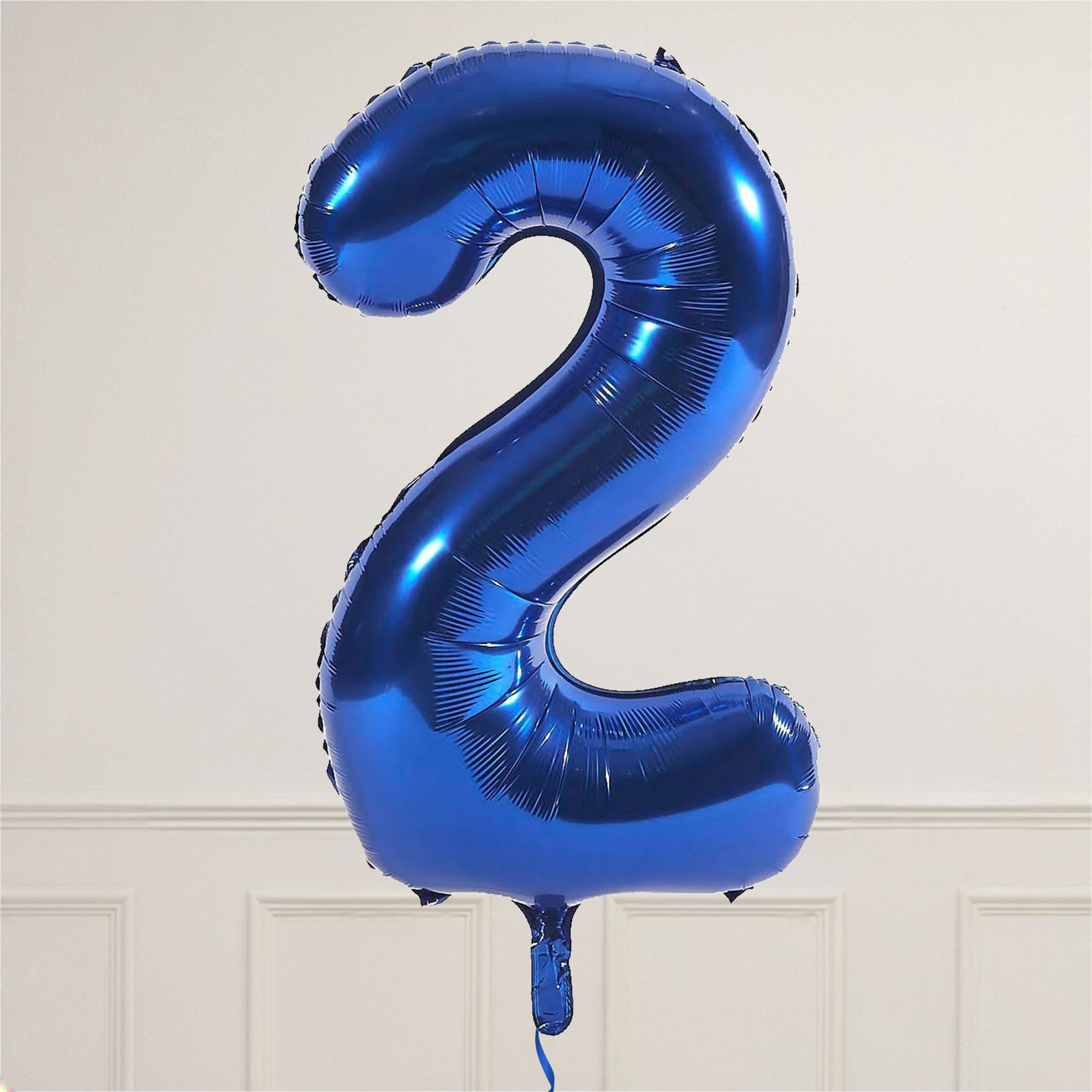 Blue Number 2 Giant Foil Helium Balloon INFLATED 