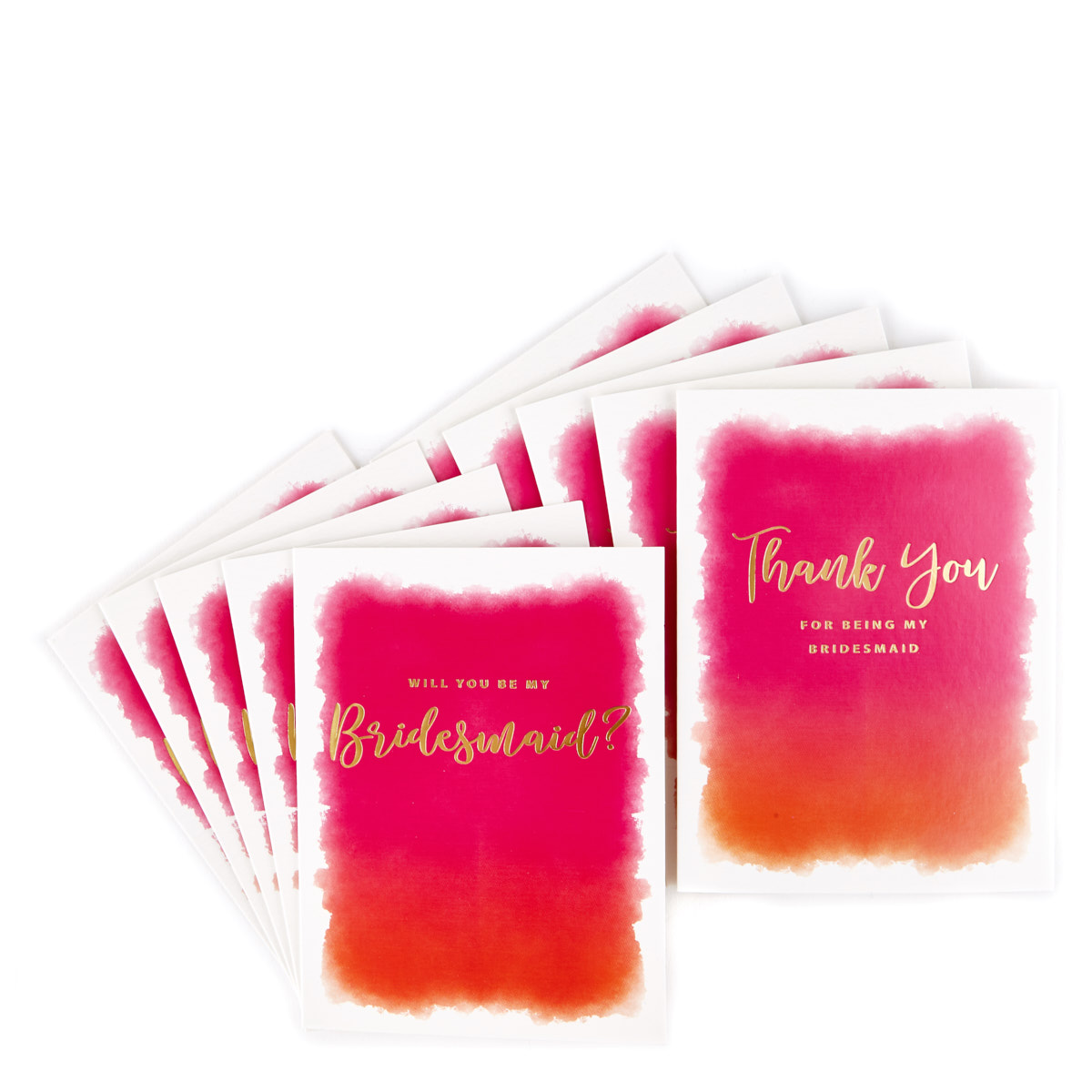 Bridesmaid Request & Thank You Cards - Pack of 10