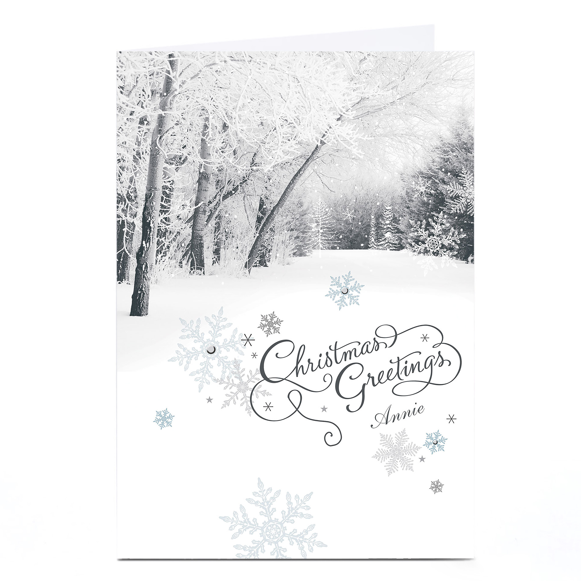 Personalised Christmas Card - White Forest