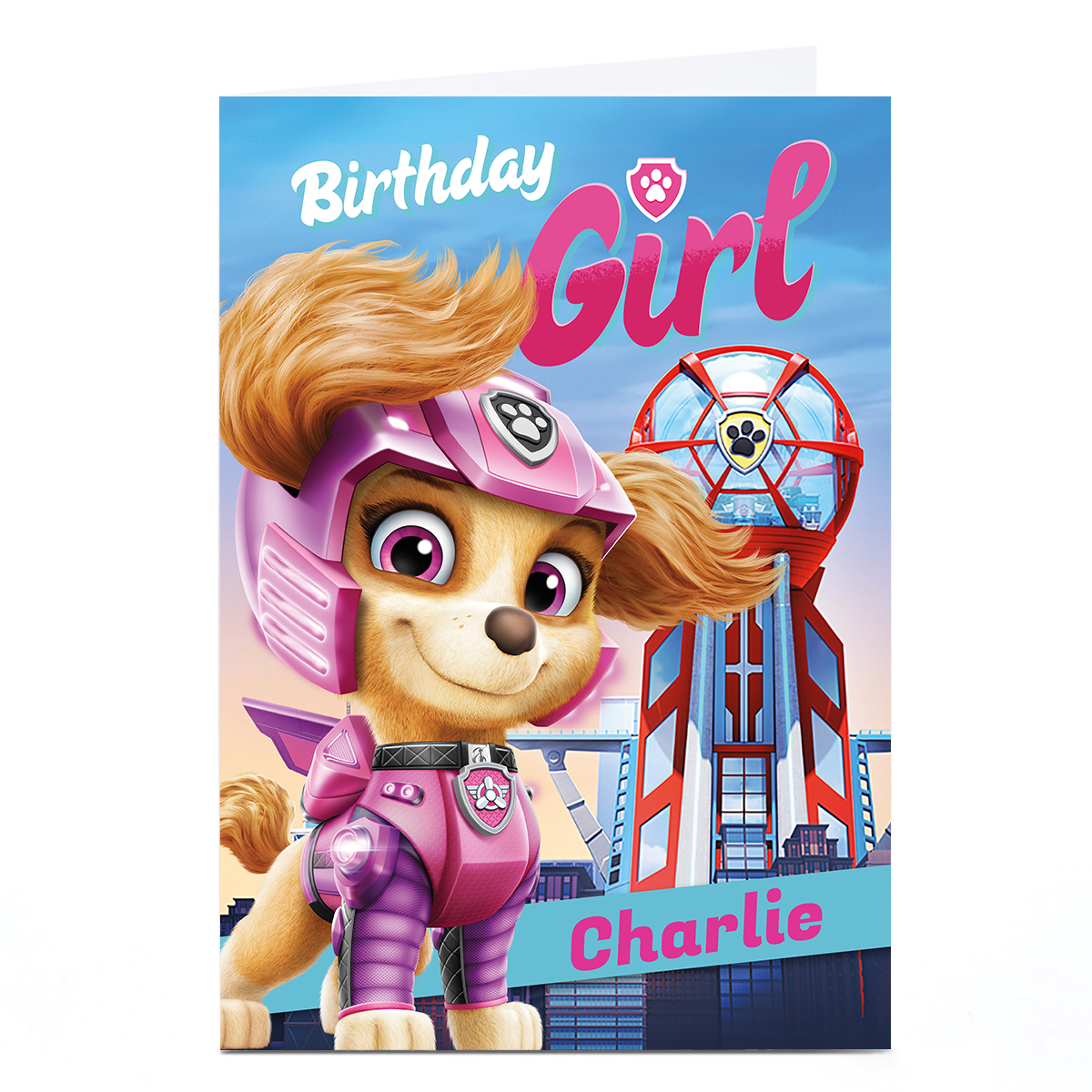 Personalised Paw Patrol Movie Birthday Card - Birthday Girl