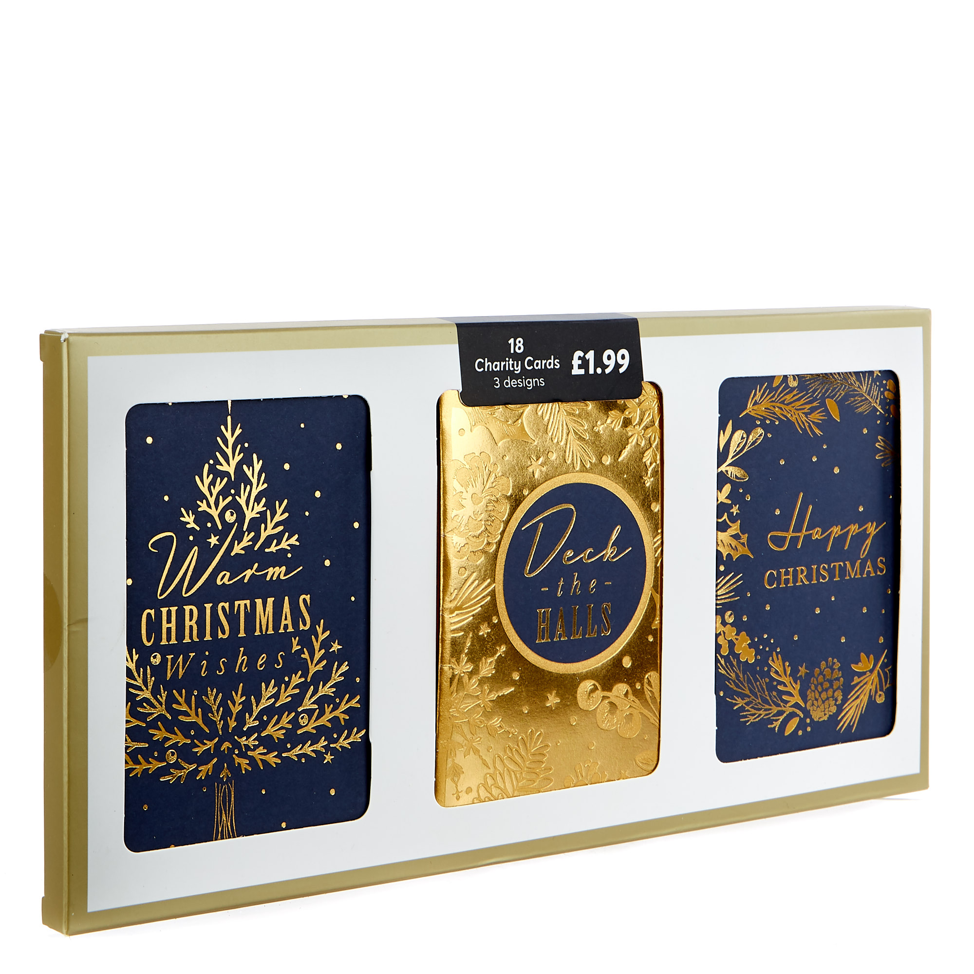 Charity Christmas Cards - Navy & Gold (Pack of 18) 